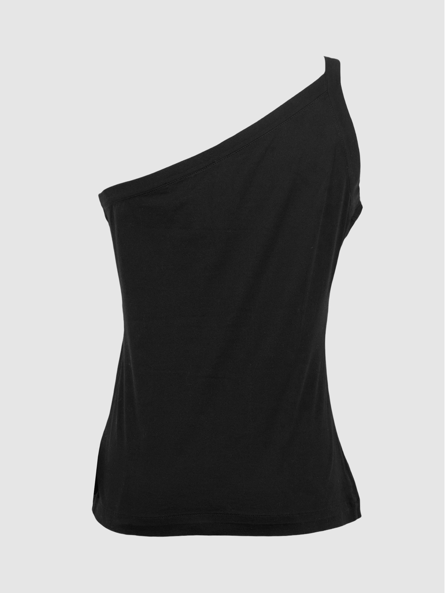One-Shoulder Logo Top