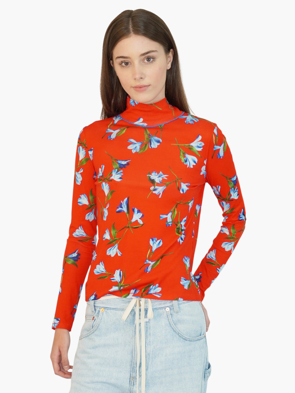 Floral Turtleneck Top