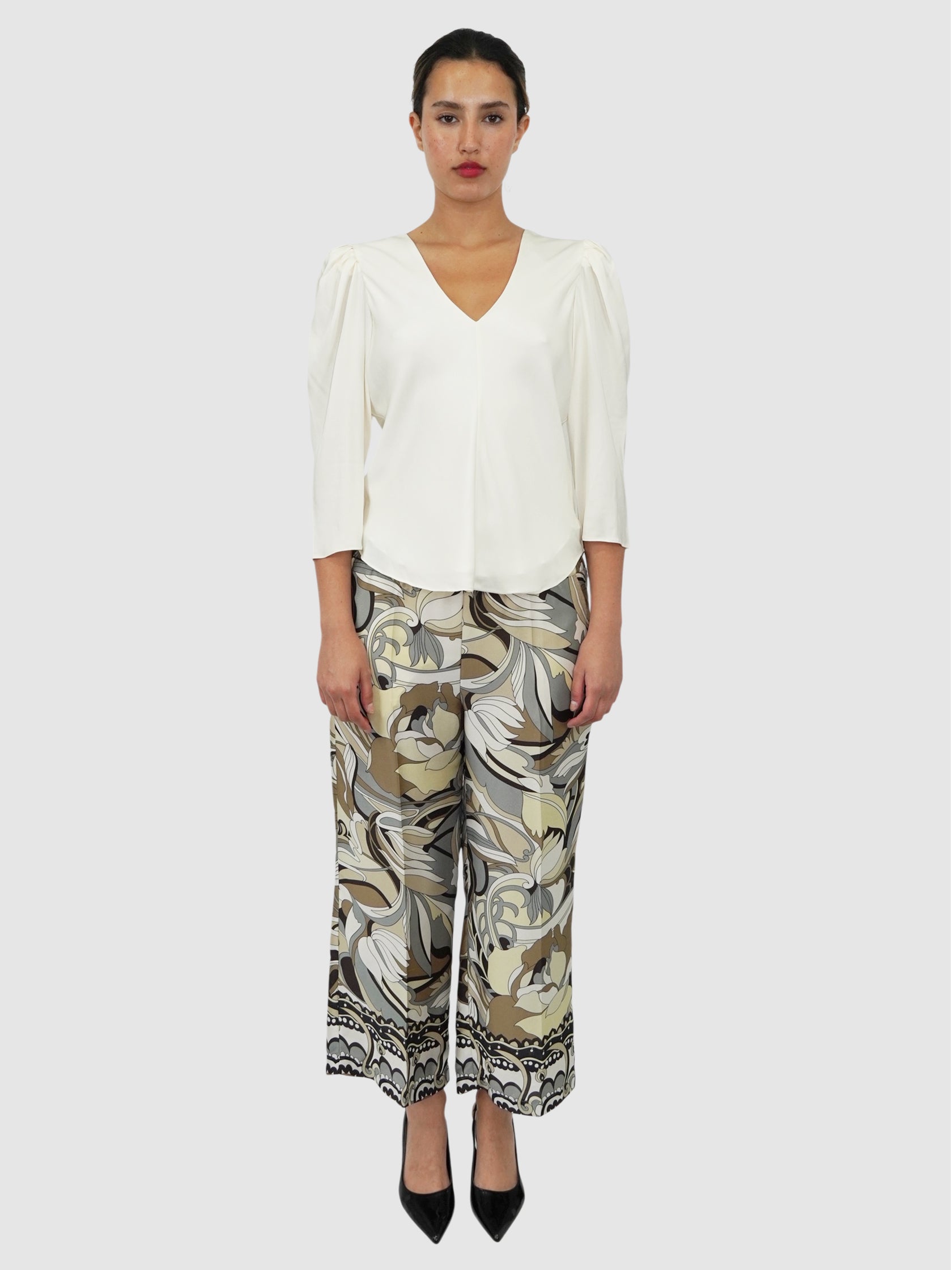 Puff Sleeve Silk Top