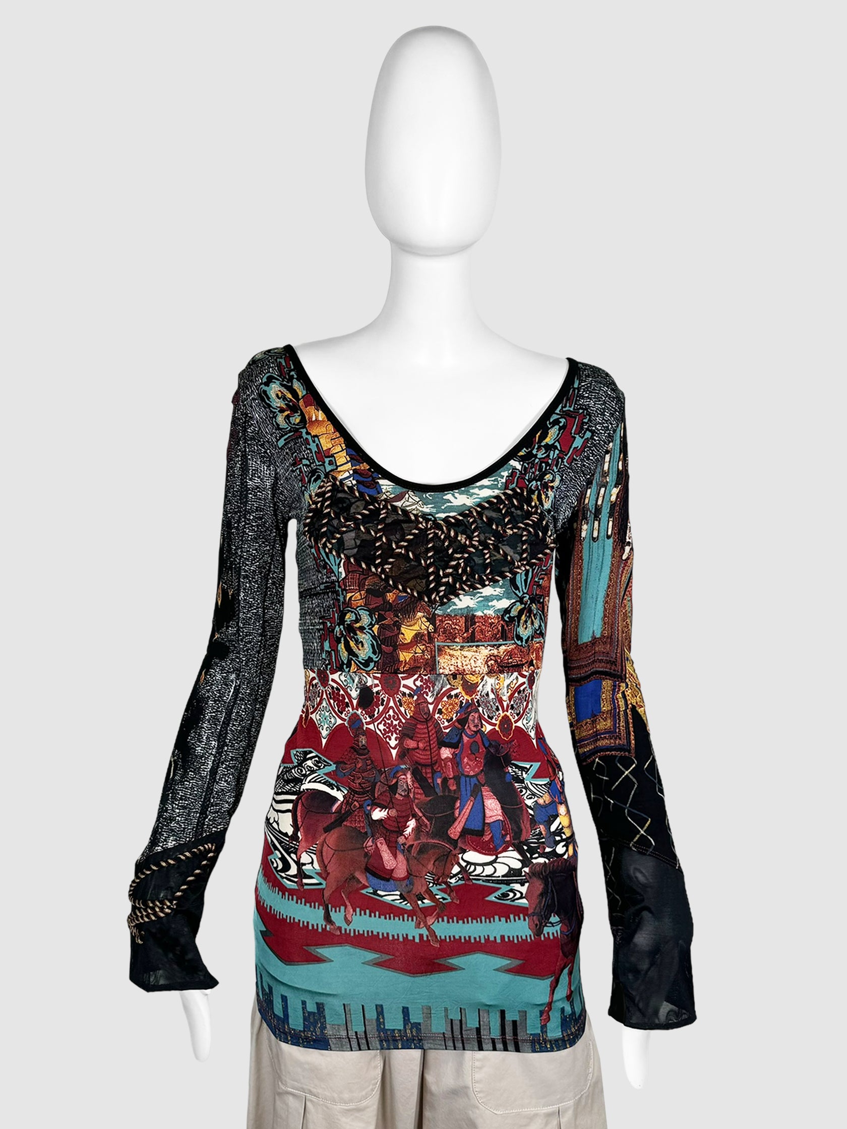 Long Sleeve Mesh Top - Size M