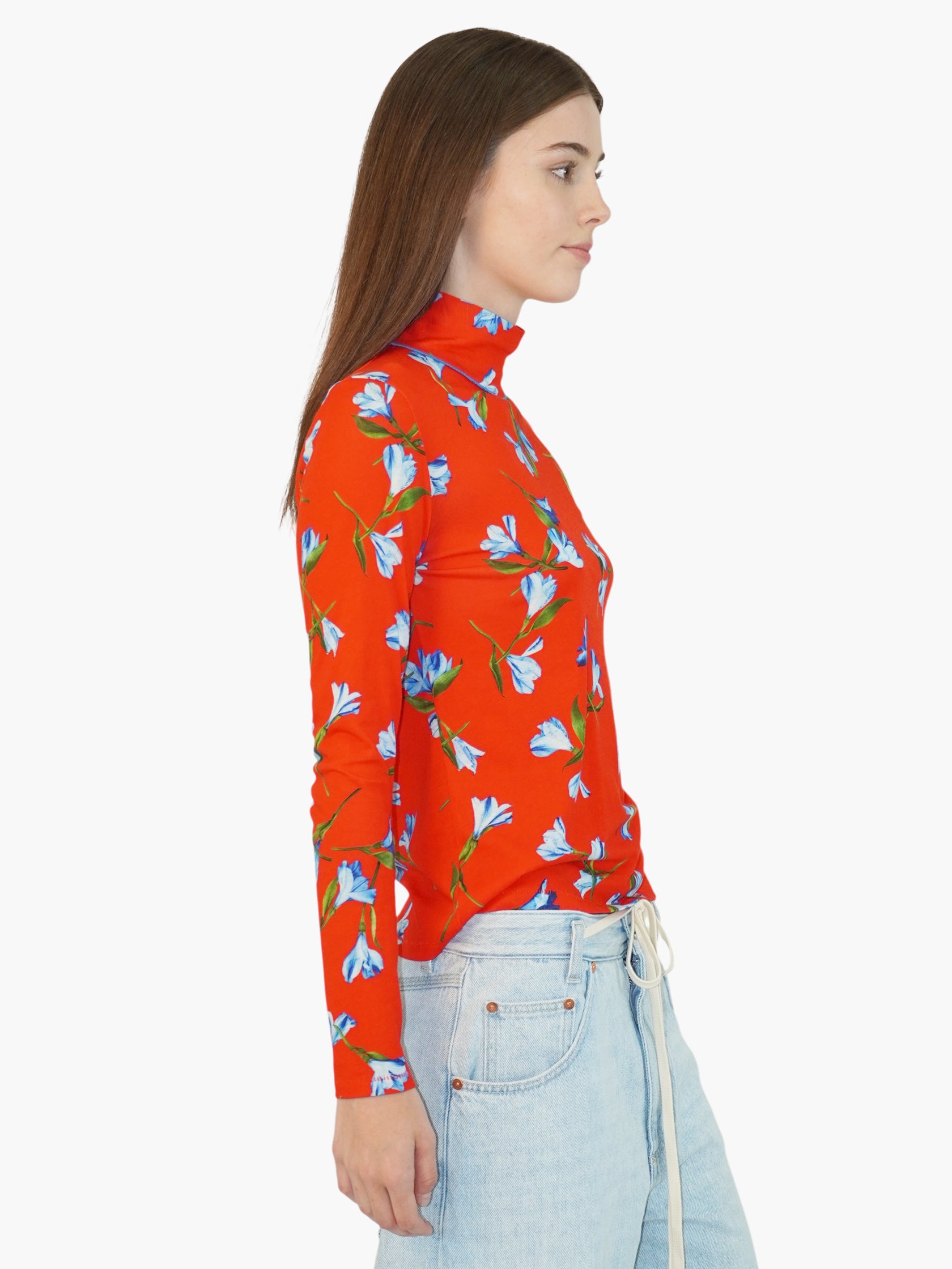 Floral Turtleneck Top