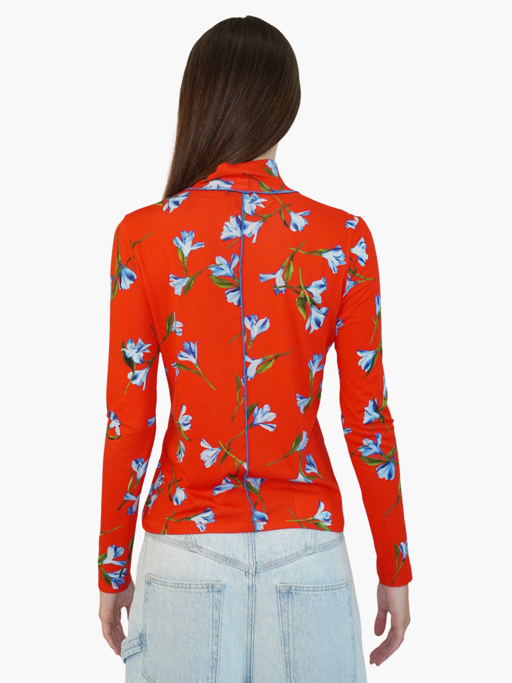 Floral Turtleneck Top