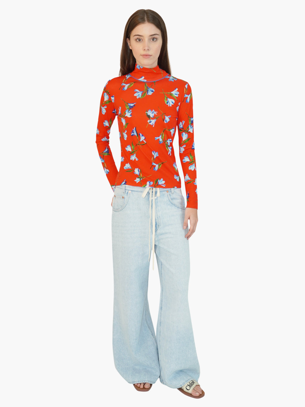 Floral Turtleneck Top