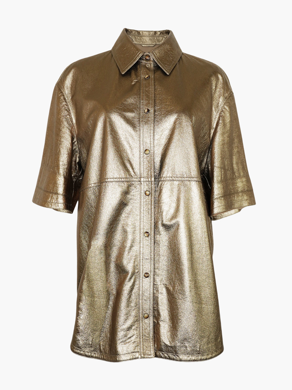 Metallic Button-Up Top