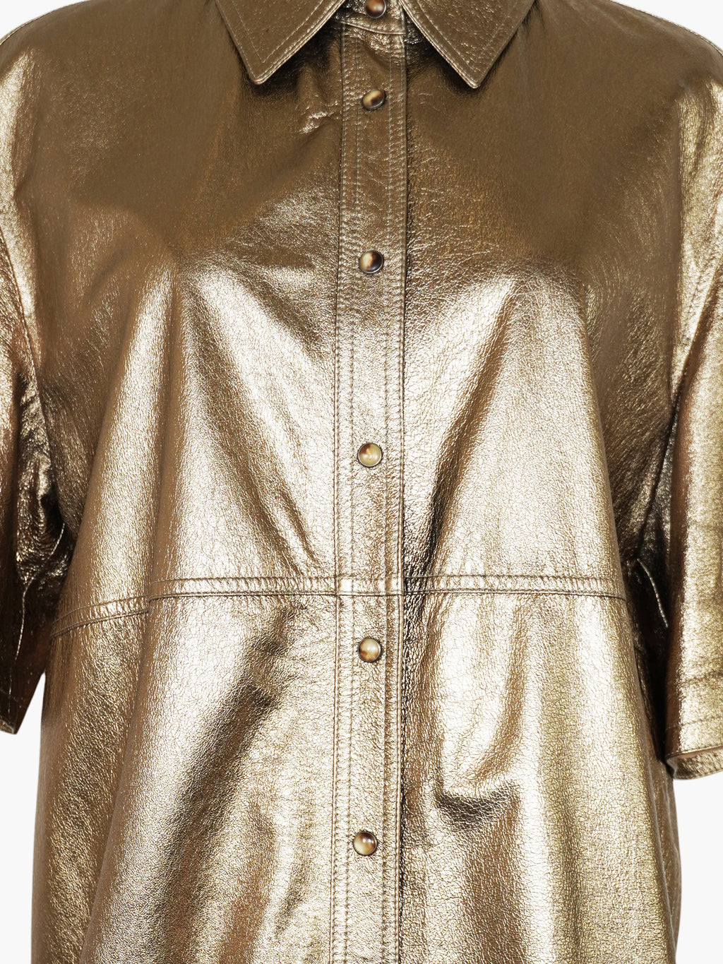 Metallic Button-Up Top