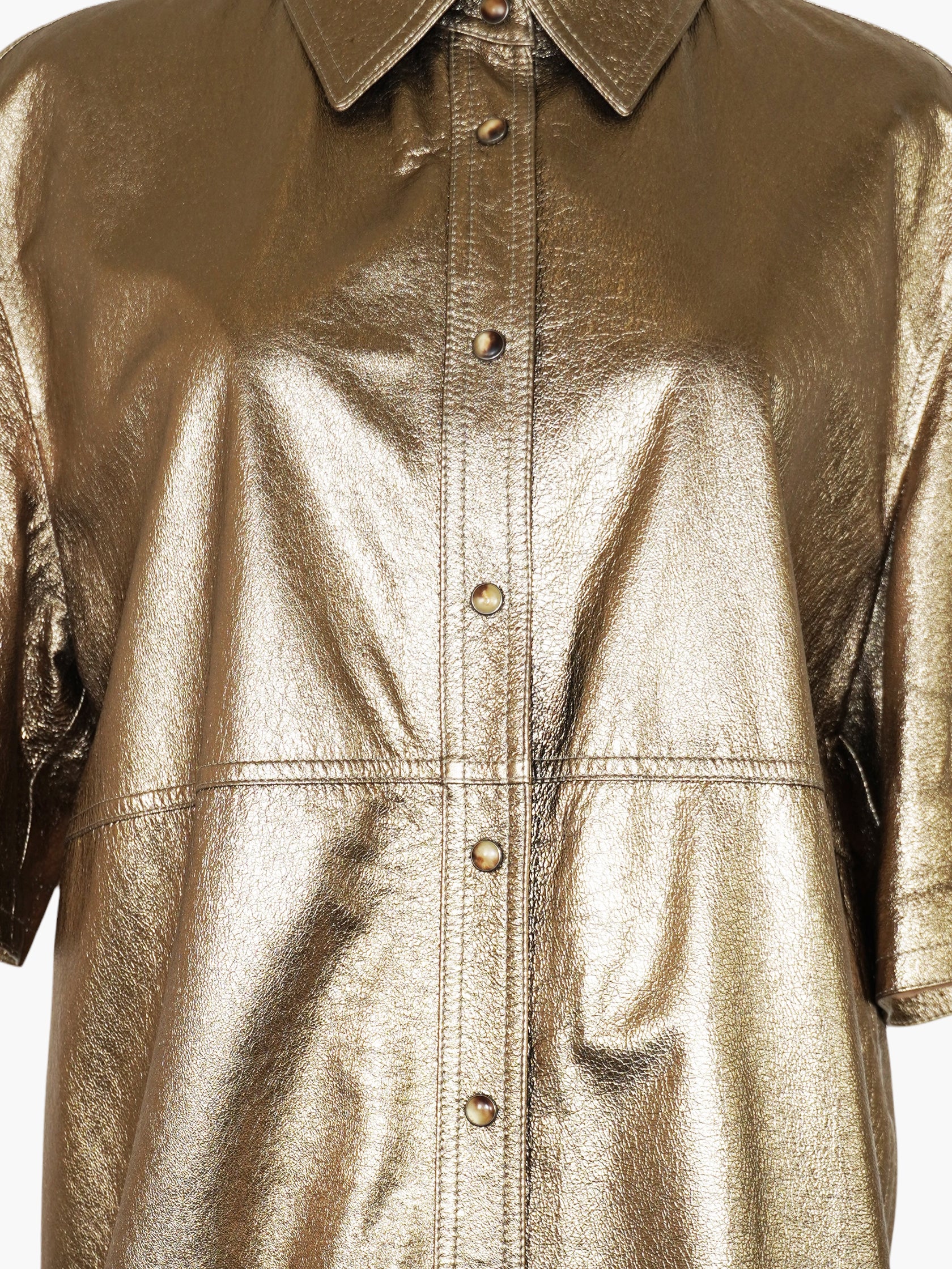 Metallic Button-Up Top