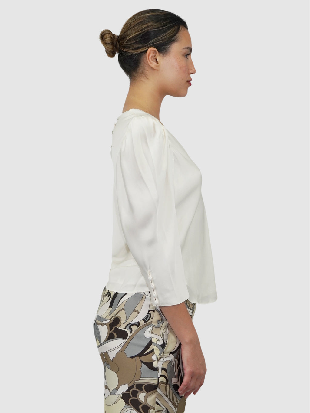 Puff Sleeve Silk Top