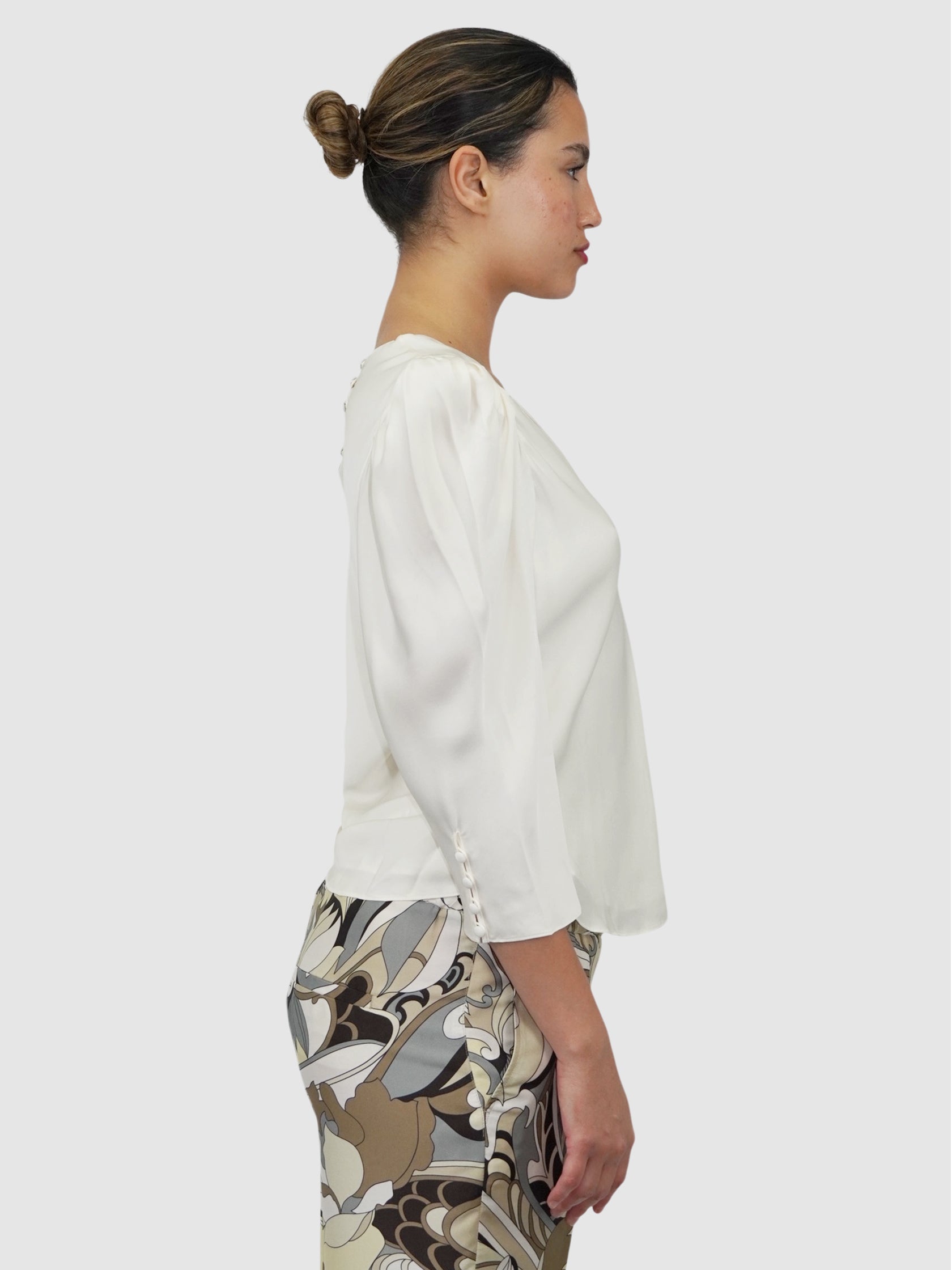 Puff Sleeve Silk Top
