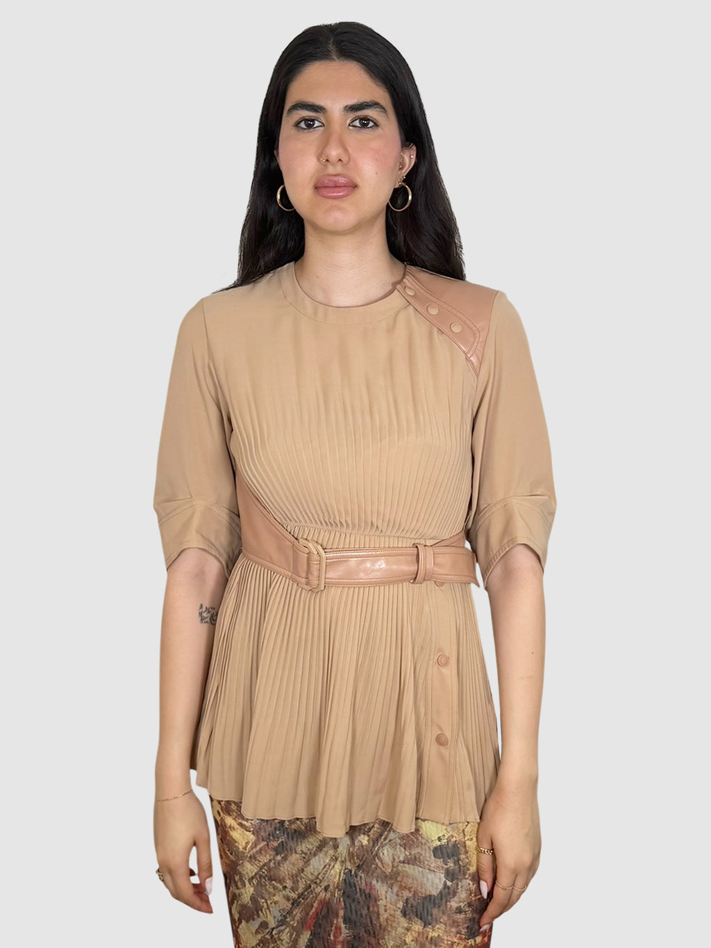 Pleated Belted Top