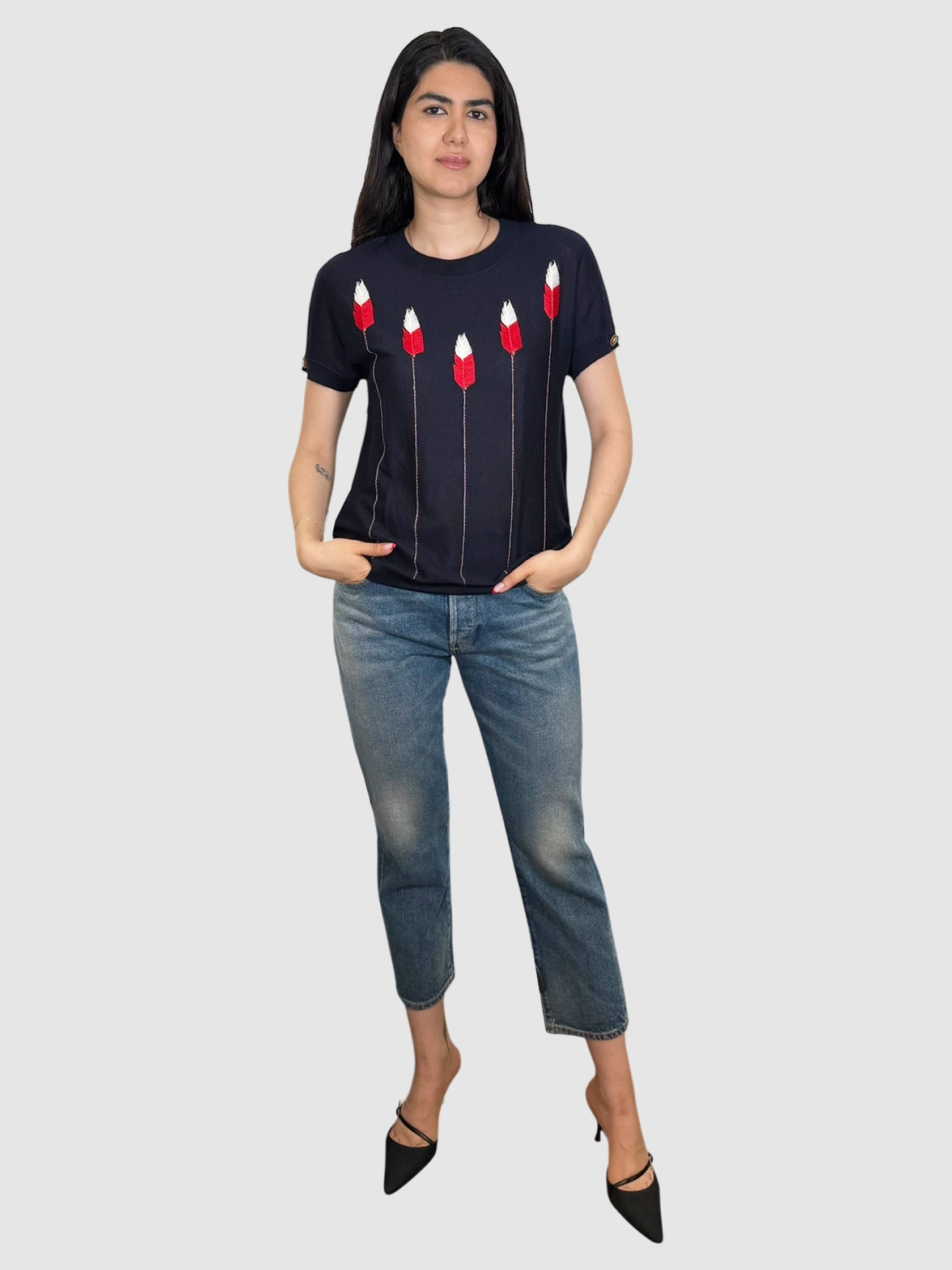 2014 Feather Print Top