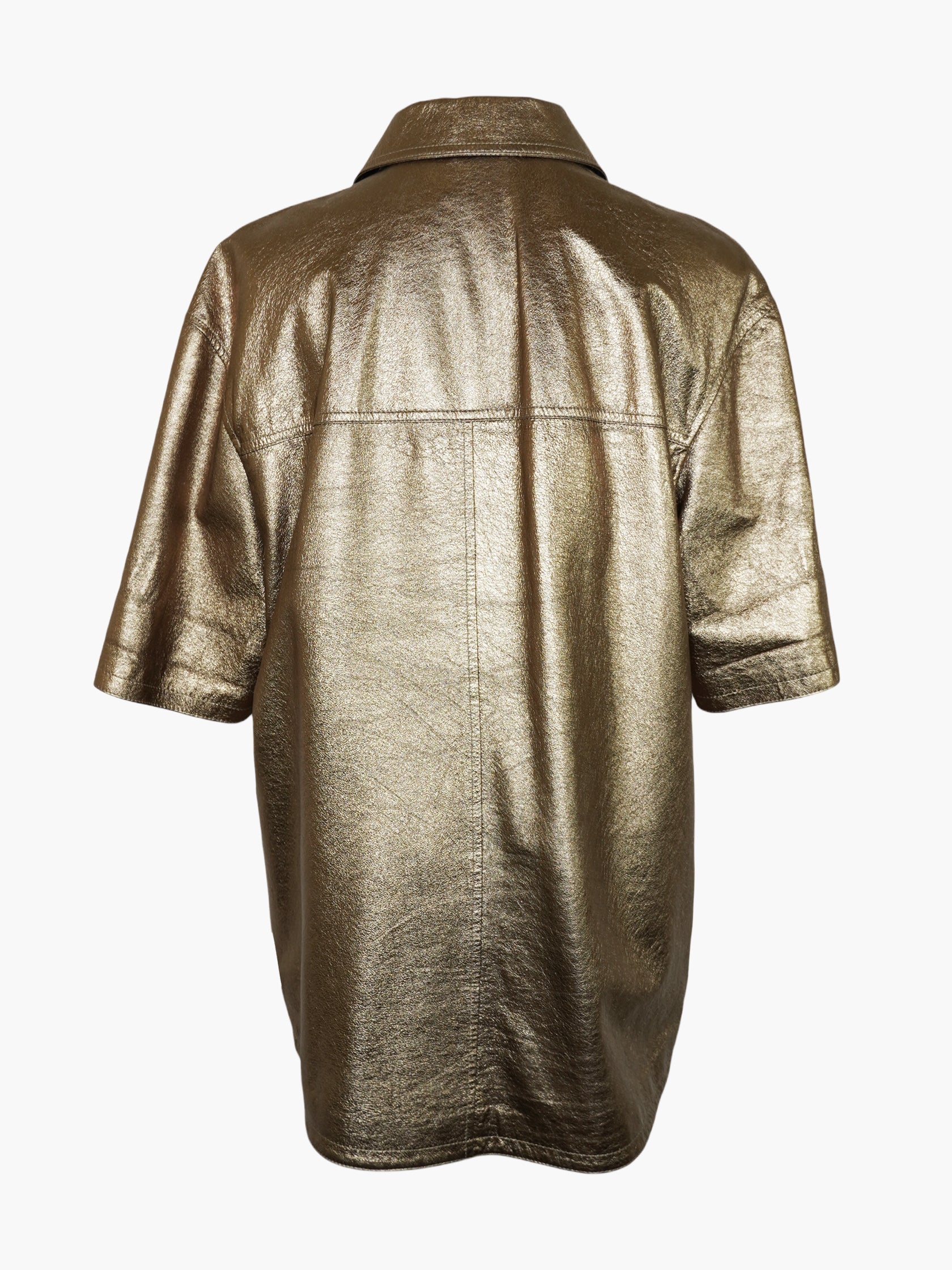 Metallic Button-Up Top