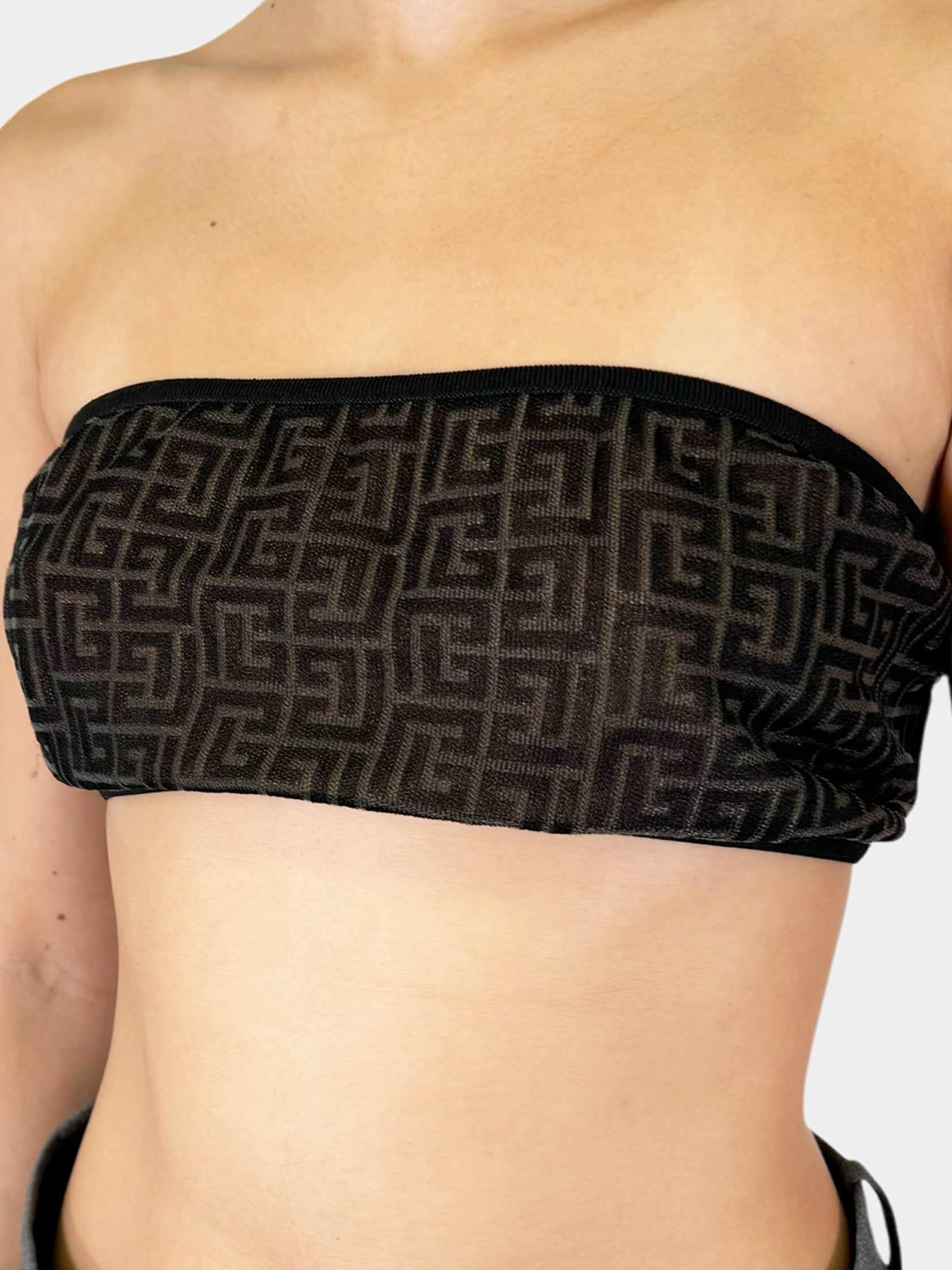 Monogram Mesh Strapless Bandeau