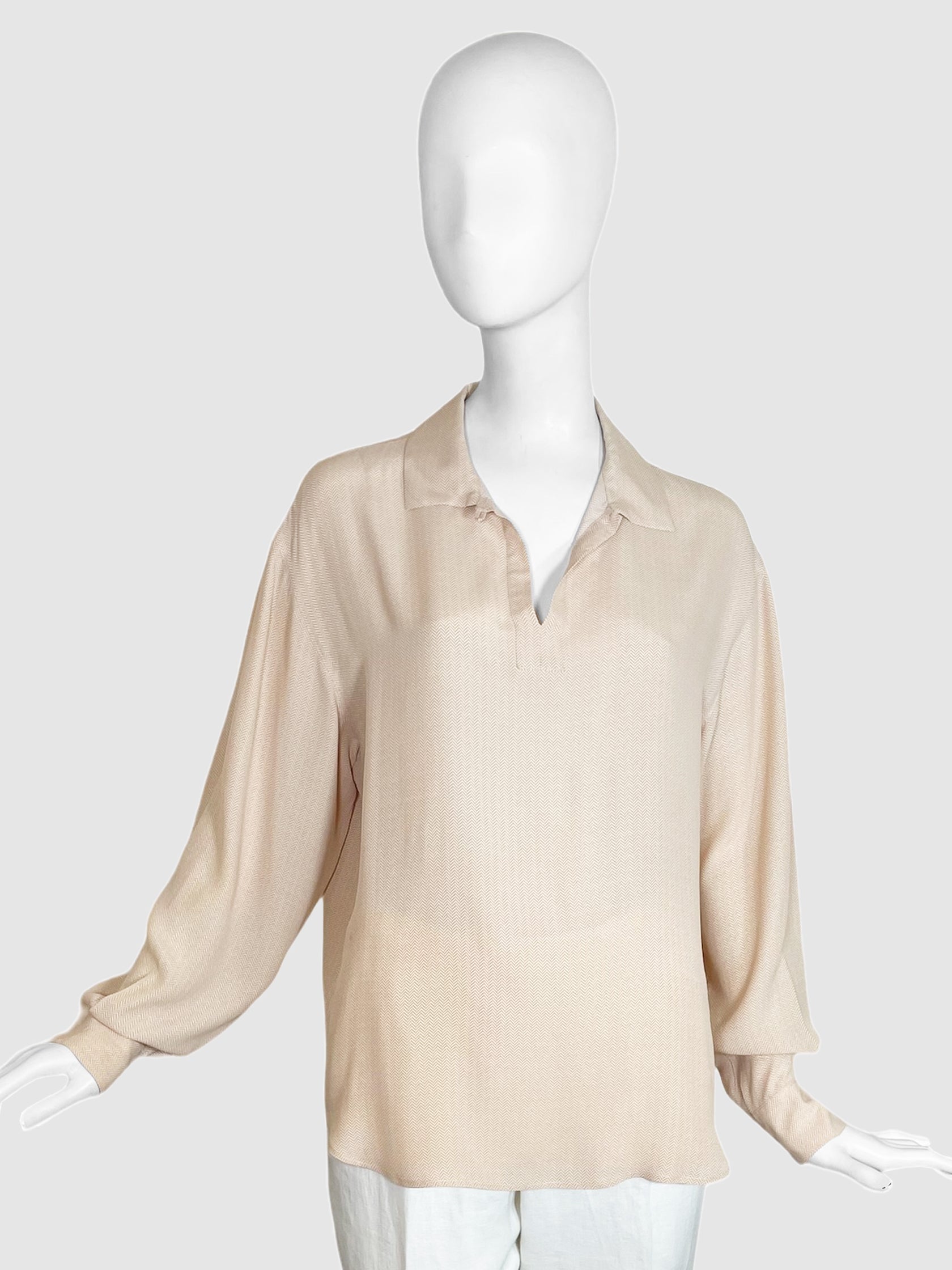 Emporio Armani Chevron Print Blouse - Size 46