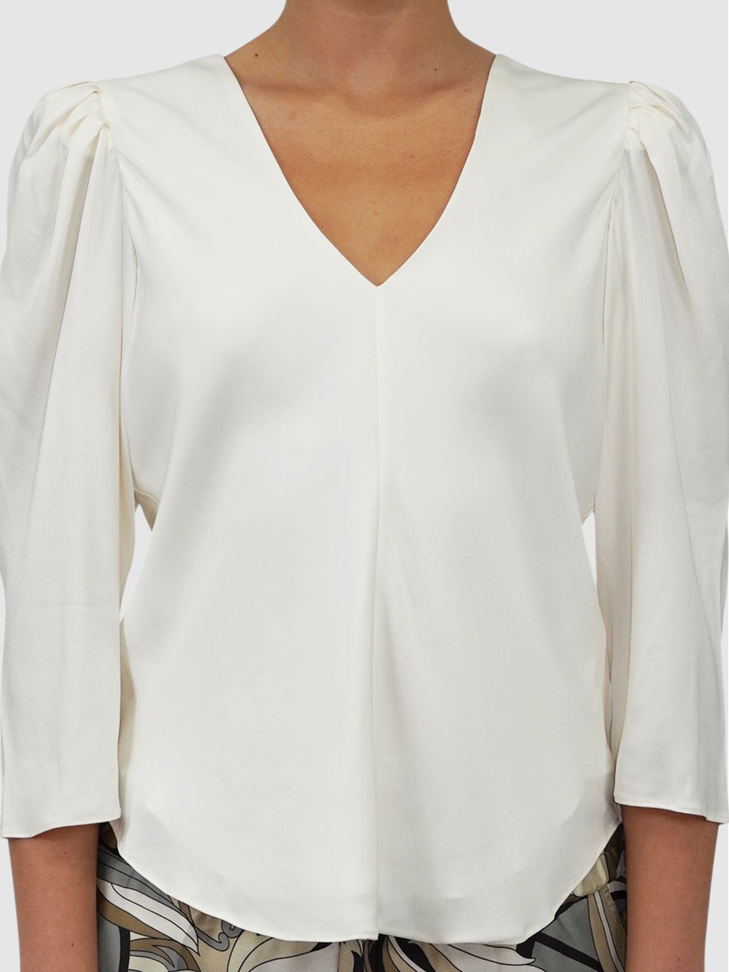 Puff Sleeve Silk Top