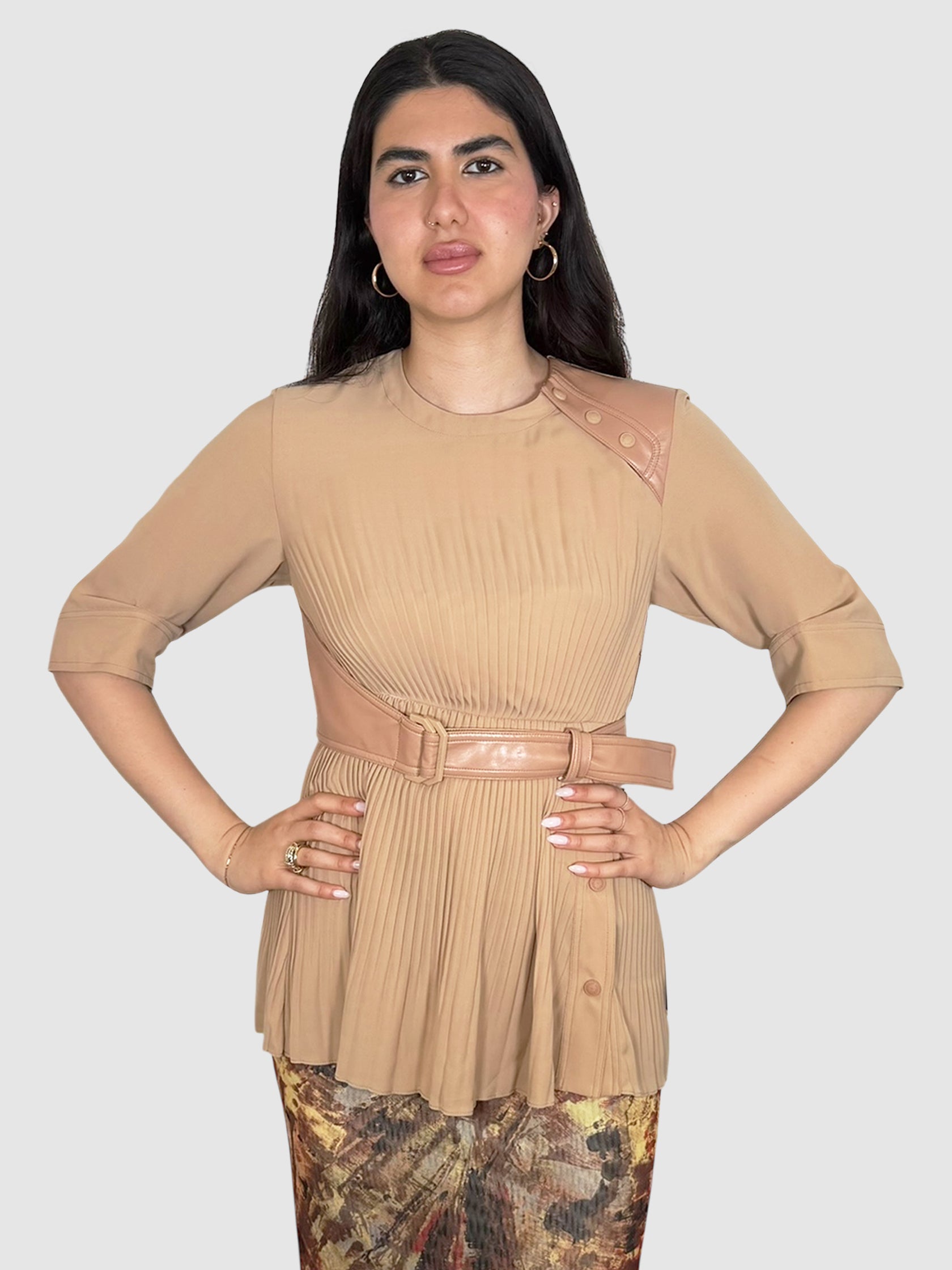 Pleated Belted Top