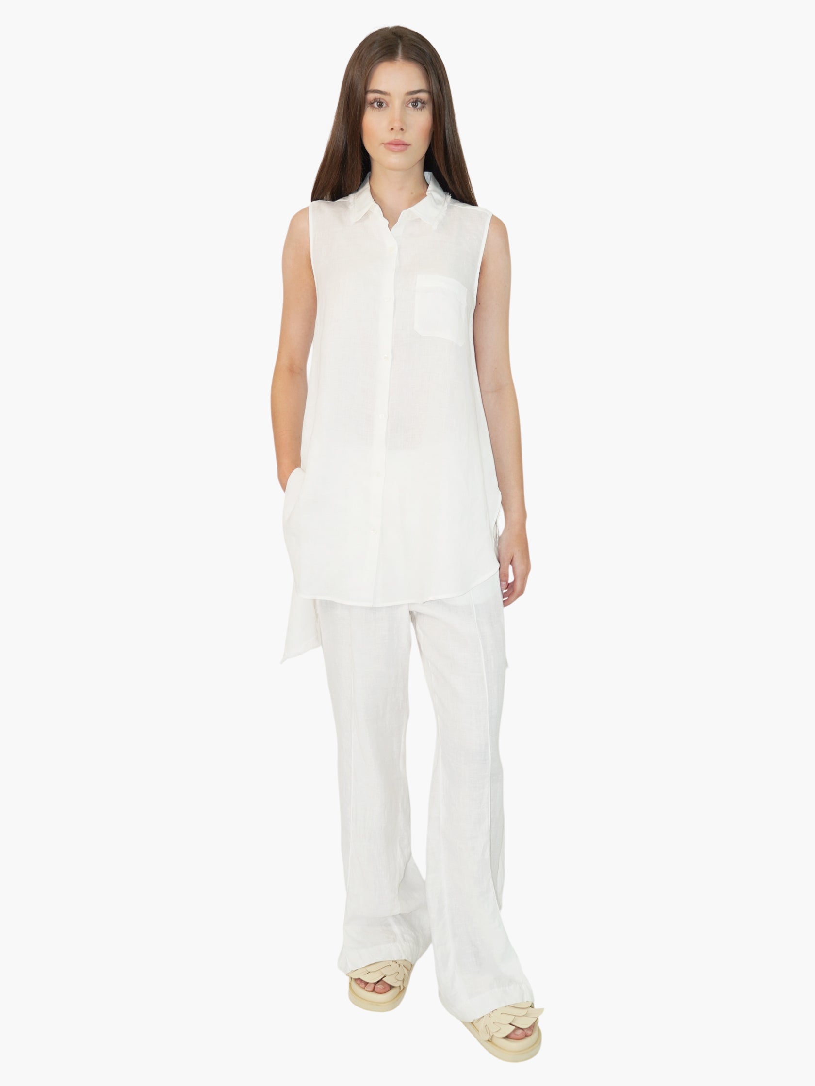 Linen Button-Up Top