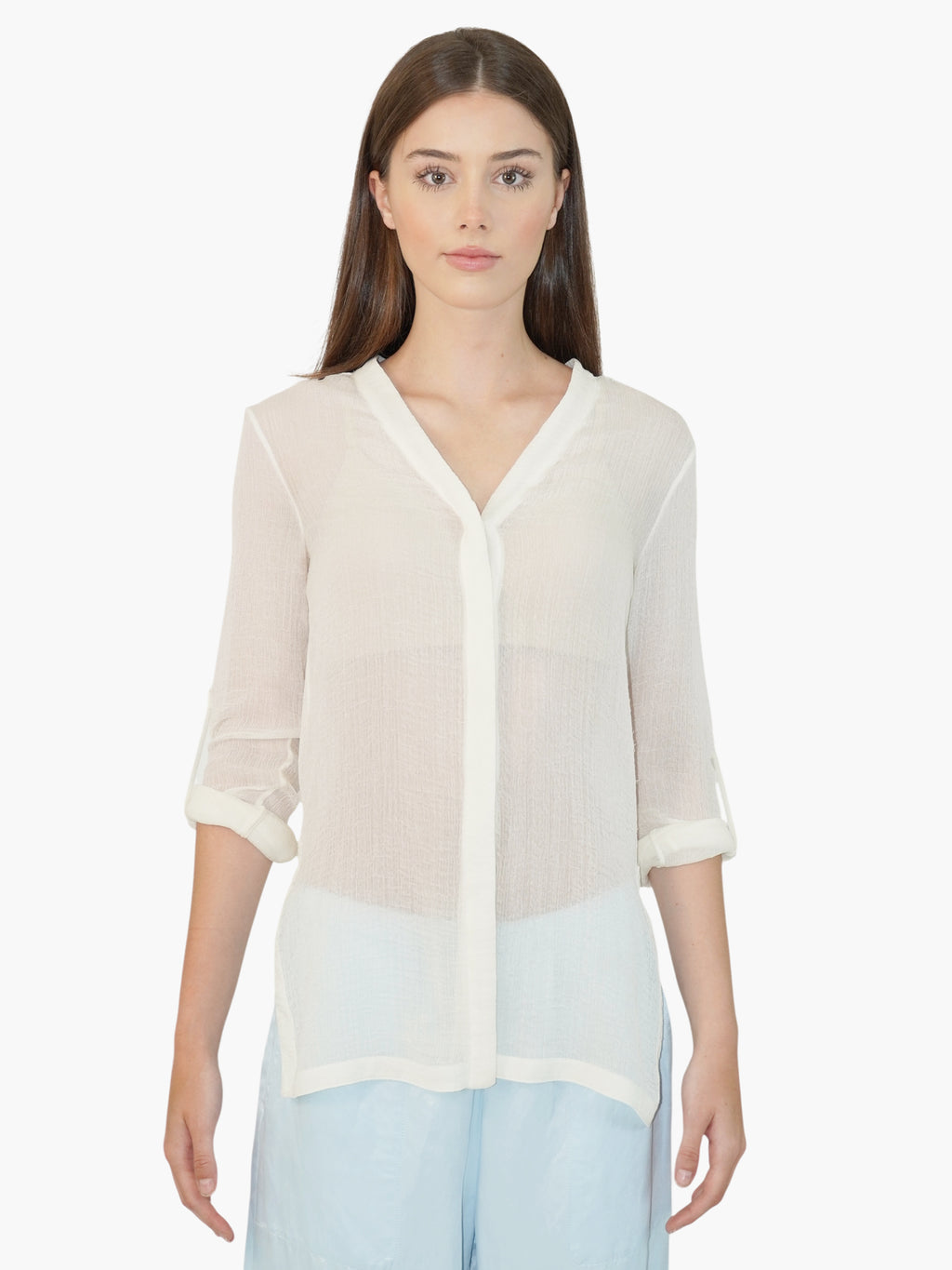 Sheer Button-Up Top