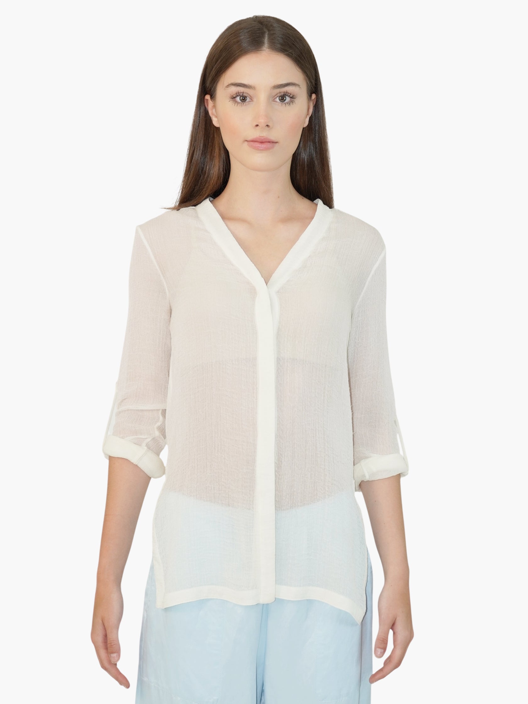 Sheer Button-Up Top