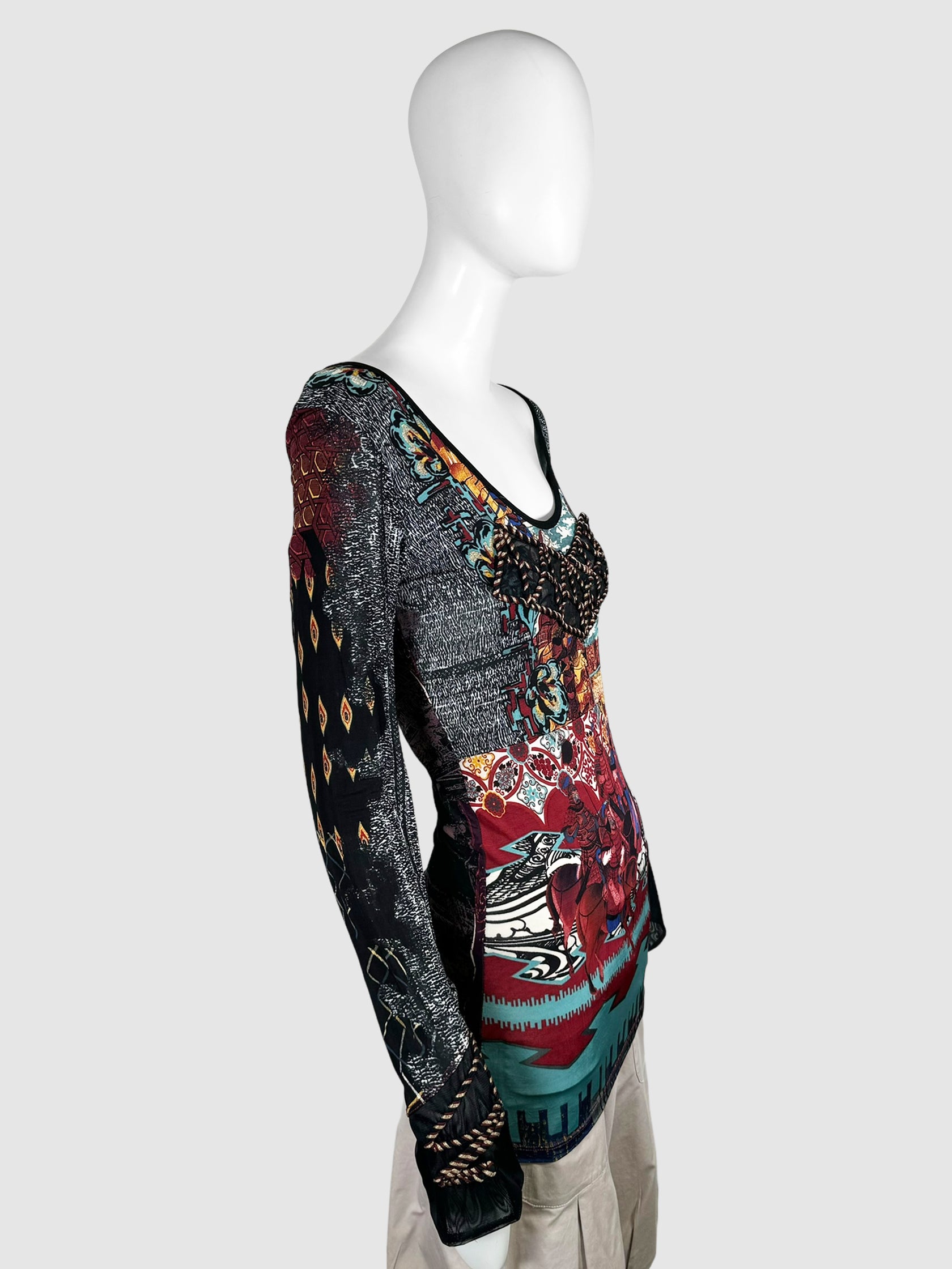 Long Sleeve Mesh Top - Size M