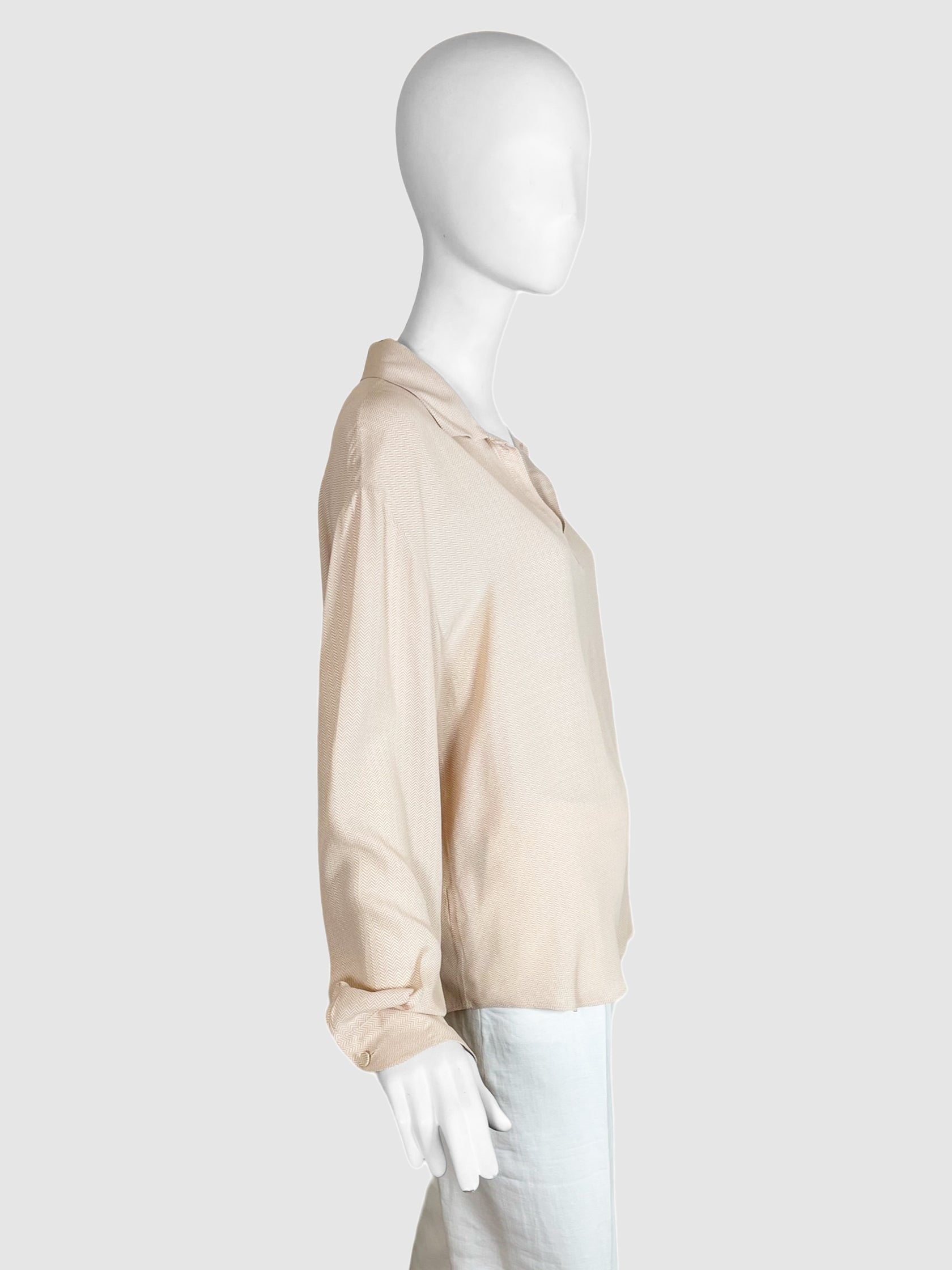 Emporio Armani Chevron Print Blouse - Size 46