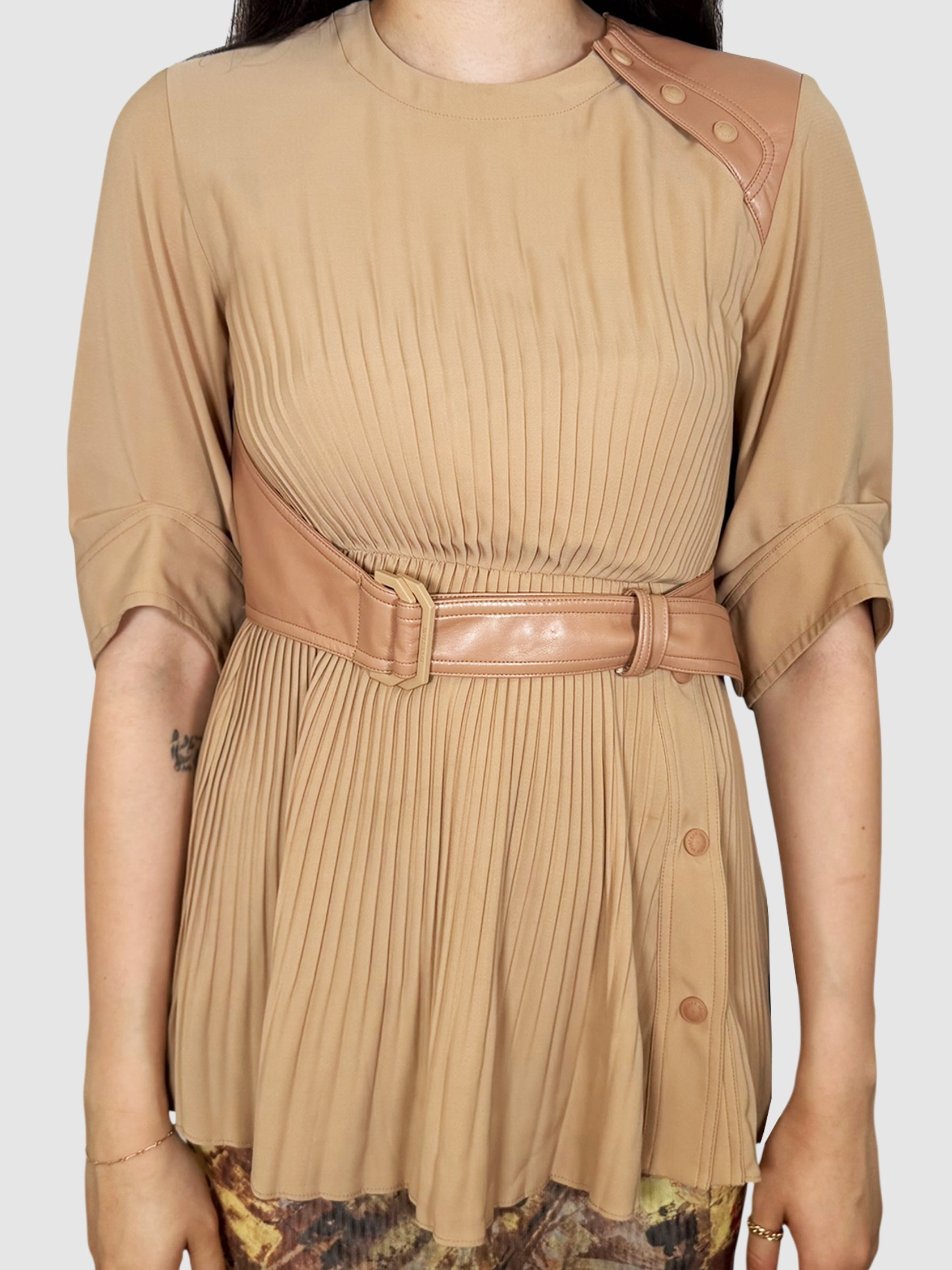 Pleated Belted Top
