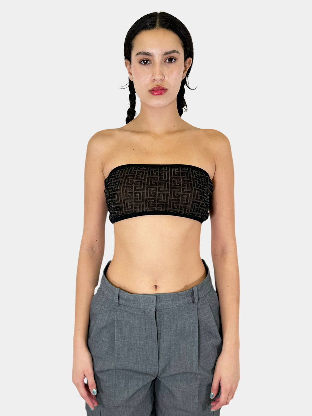 Monogram Mesh Strapless Bandeau