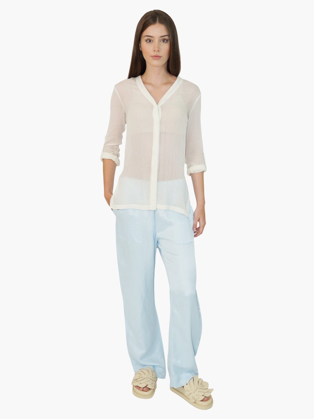 Sheer Button-Up Top