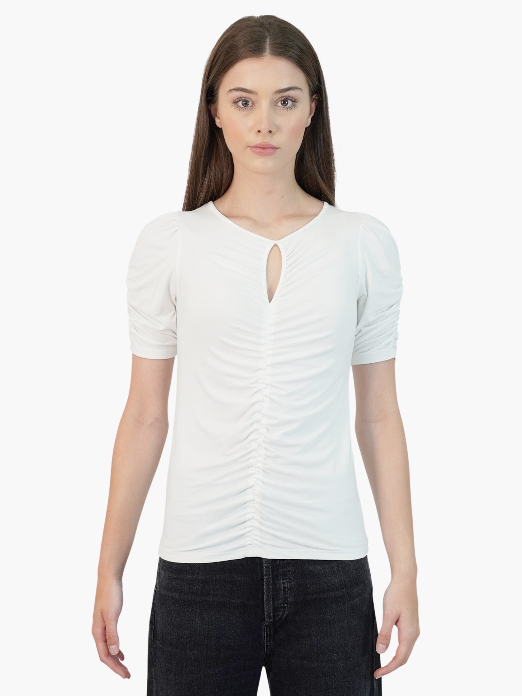 Keyhole Ruched Top