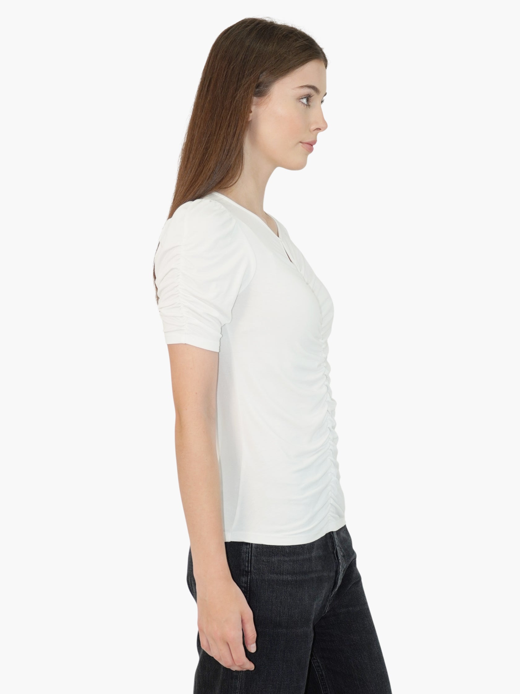 Keyhole Ruched Top