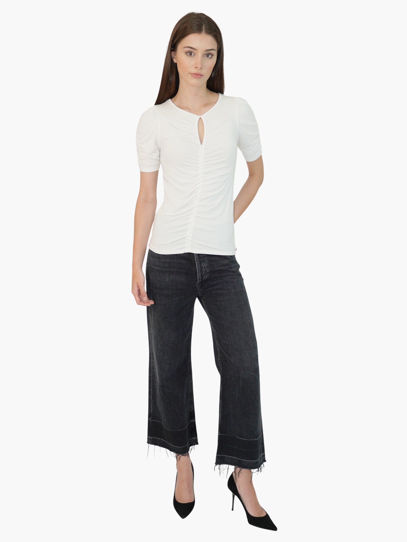 Keyhole Ruched Top