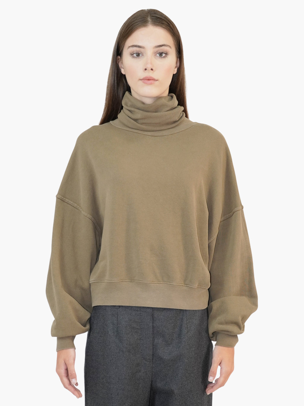 Balloon Sleeve Turtleneck Sweater