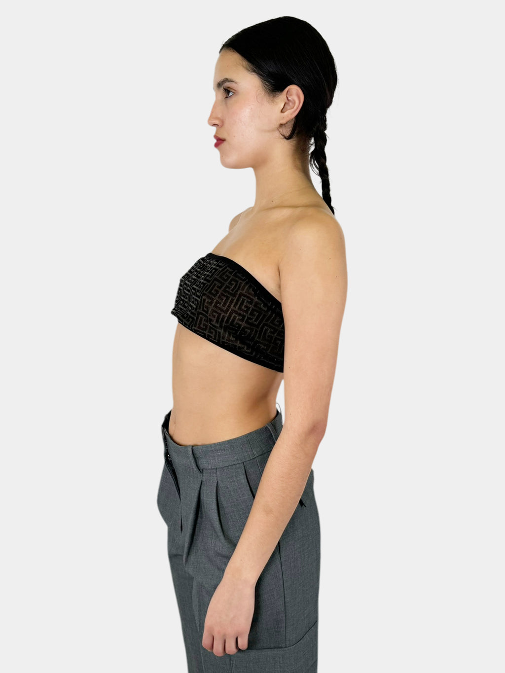 Monogram Mesh Strapless Bandeau