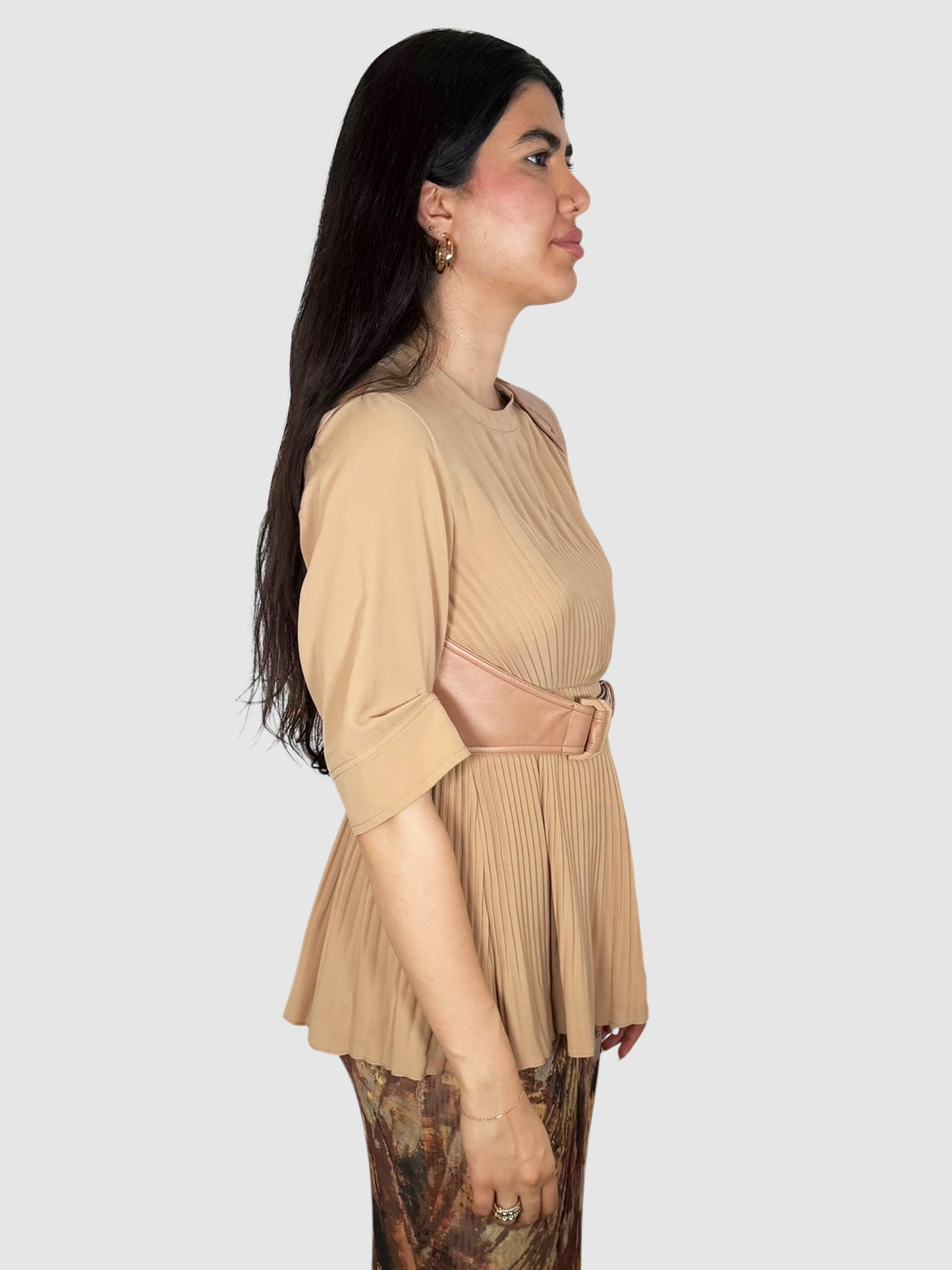 Pleated Belted Top