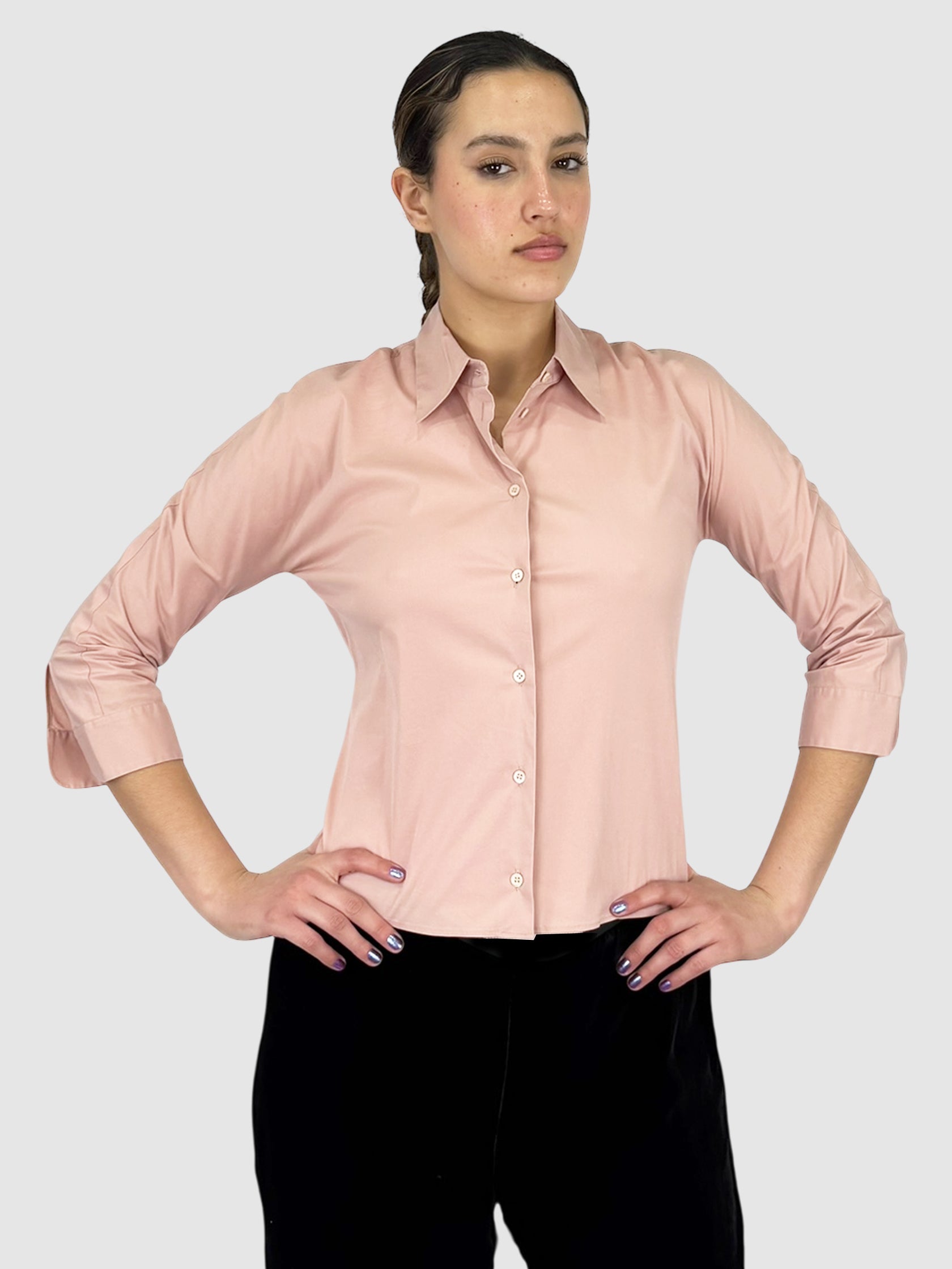 Cropped Button-Up Top