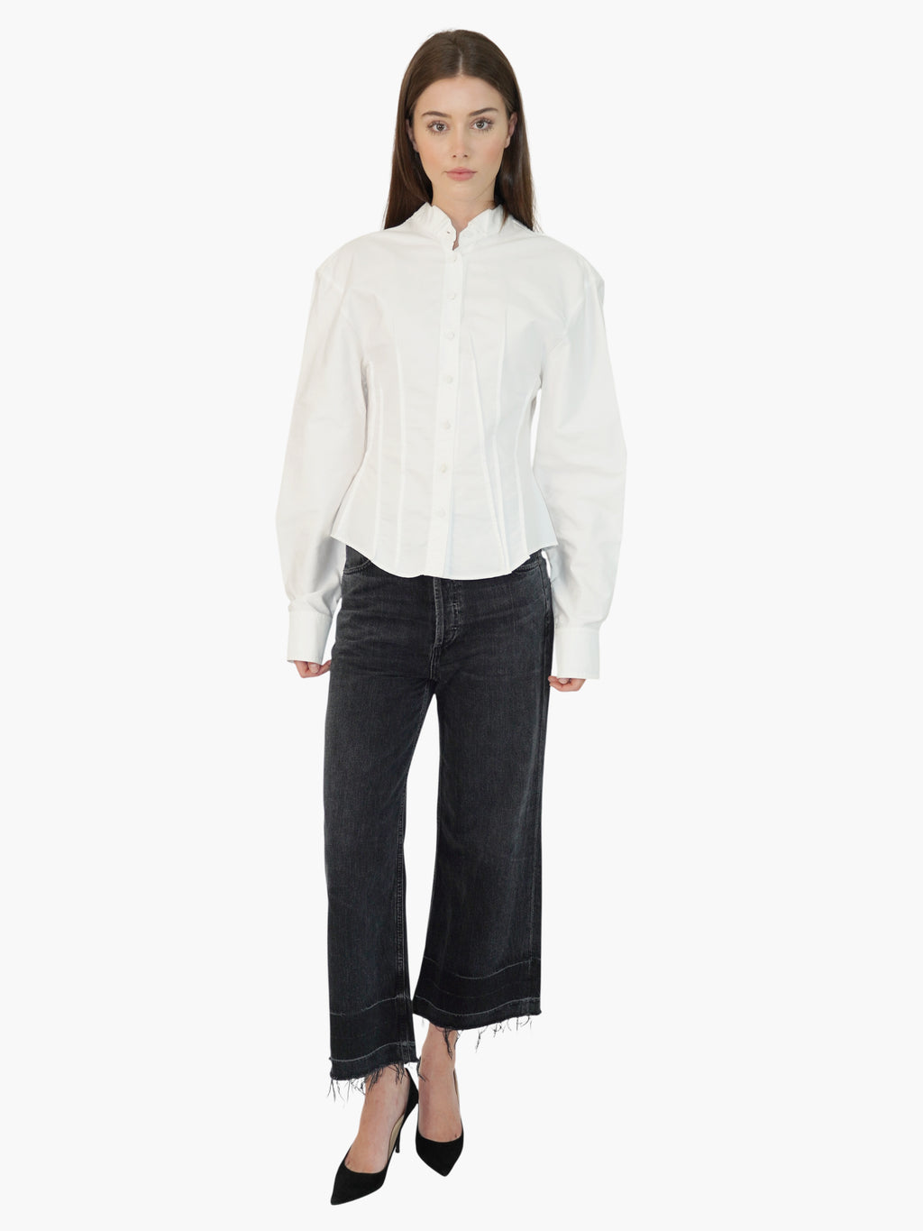 Darted Button-Up Top