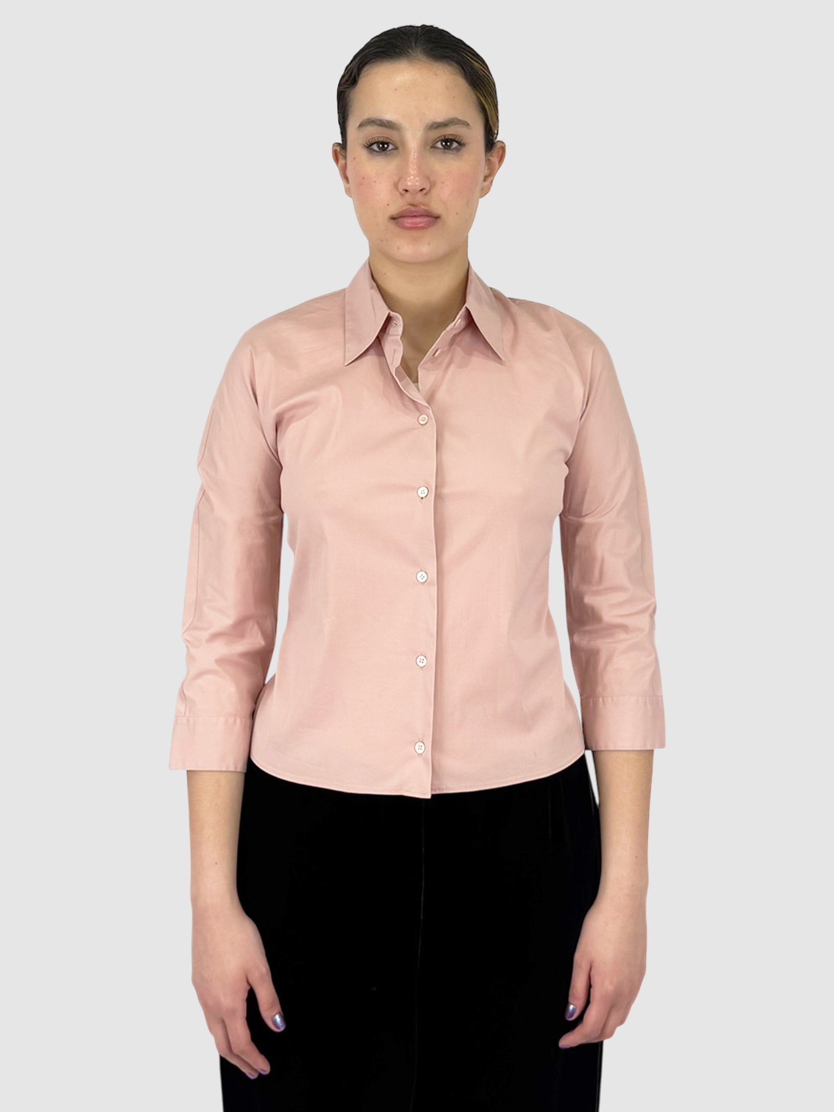 Cropped Button-Up Top