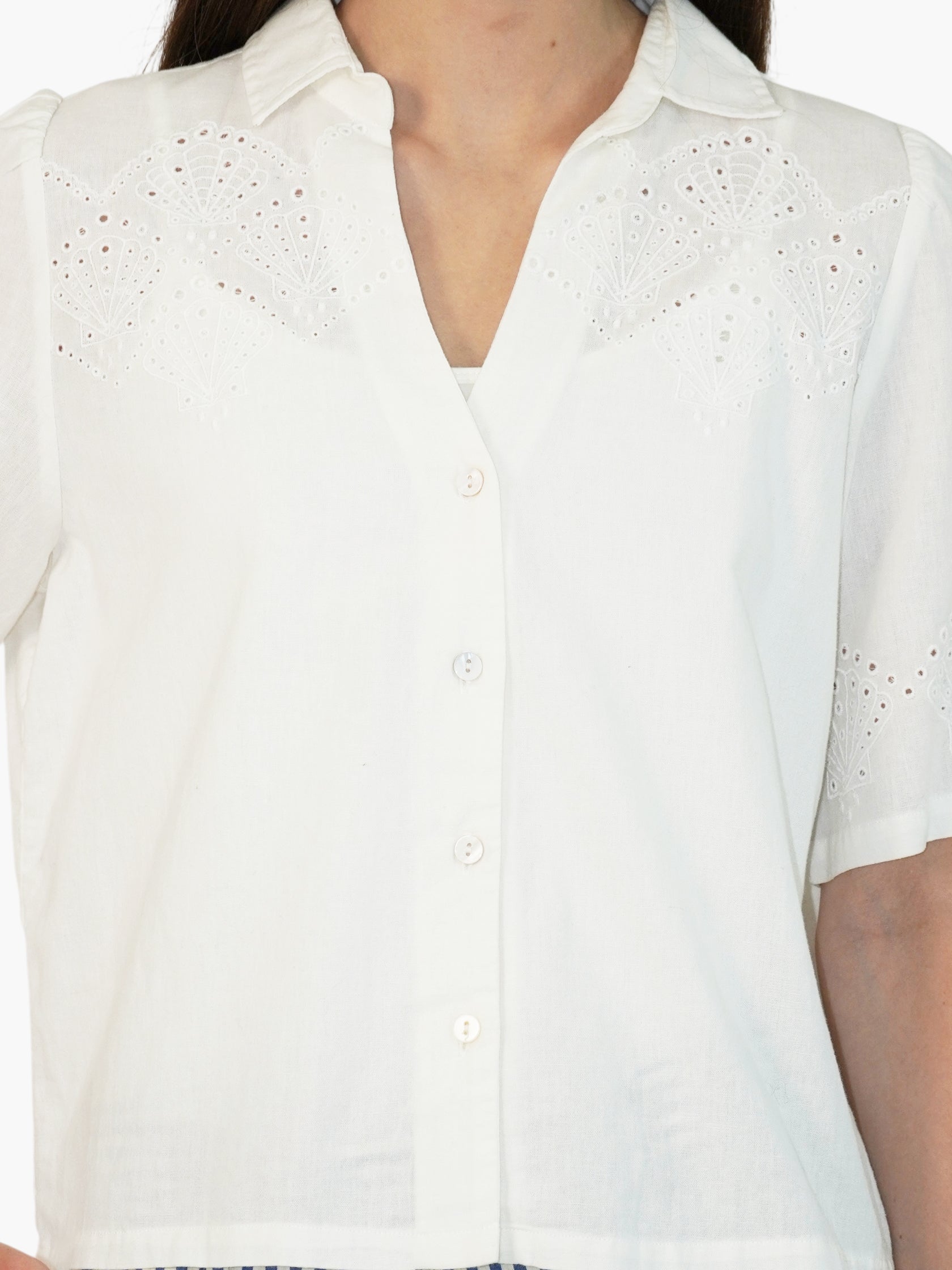 Embroidered Linen Top
