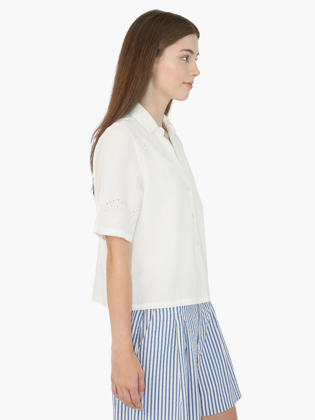 Embroidered Linen Top