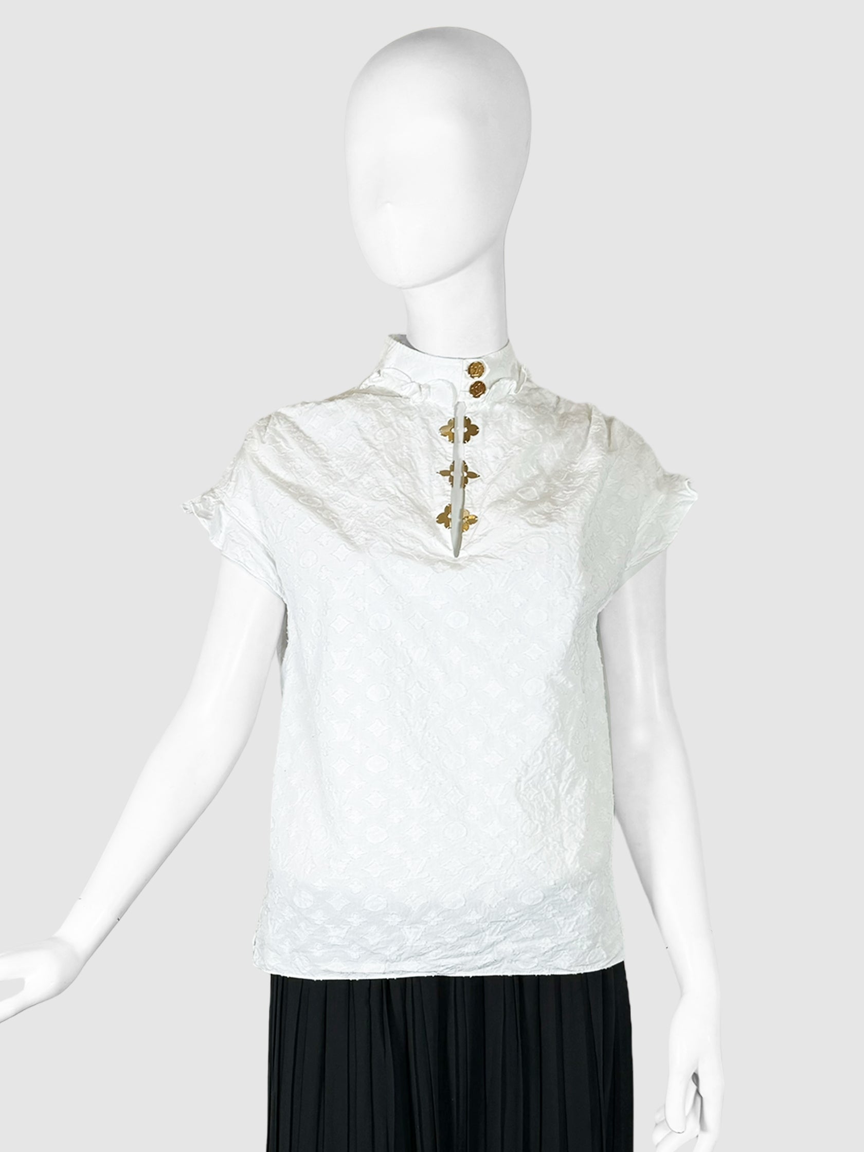 Monogram Frill Blouse - Size 34