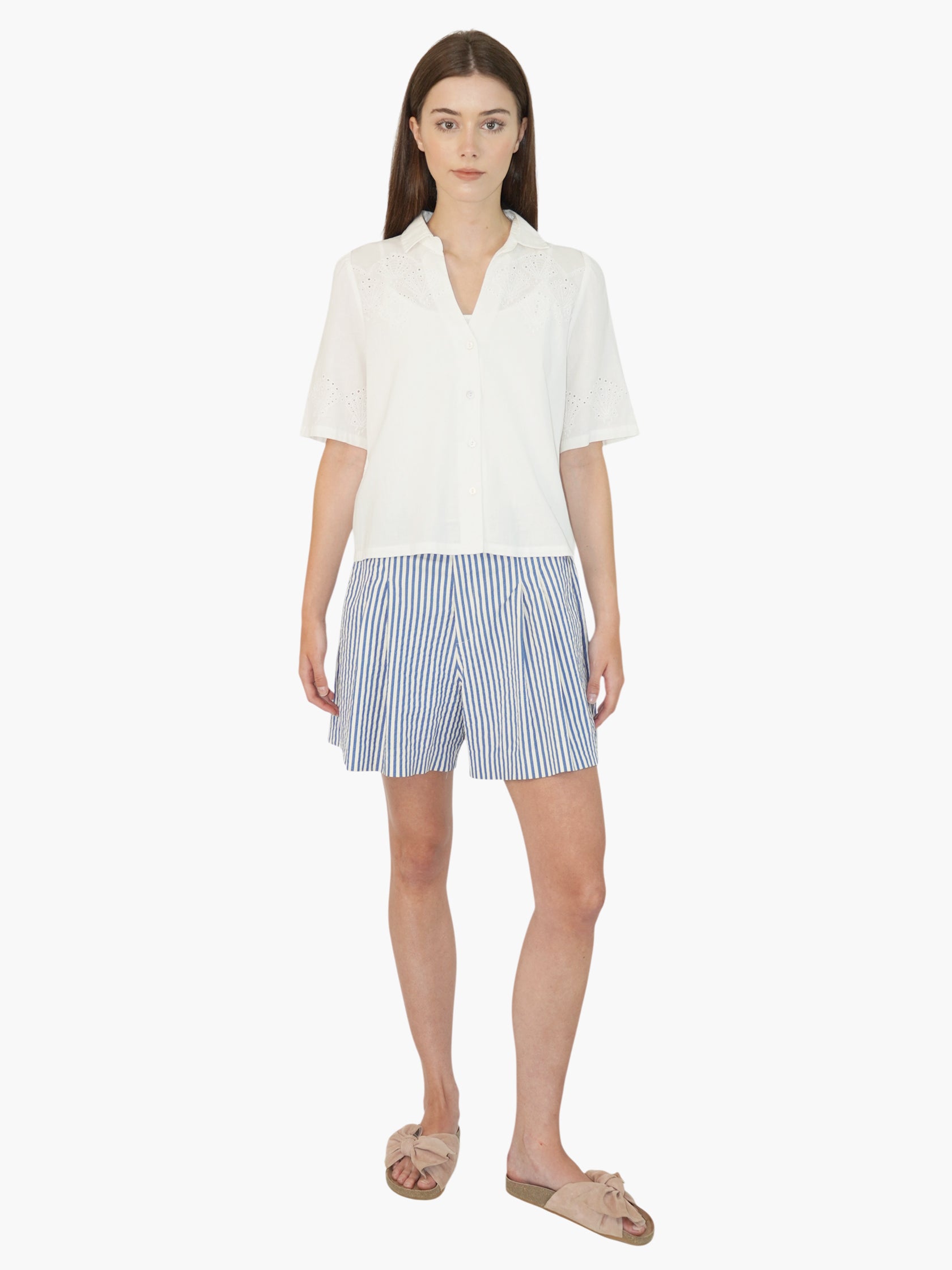 Embroidered Linen Top