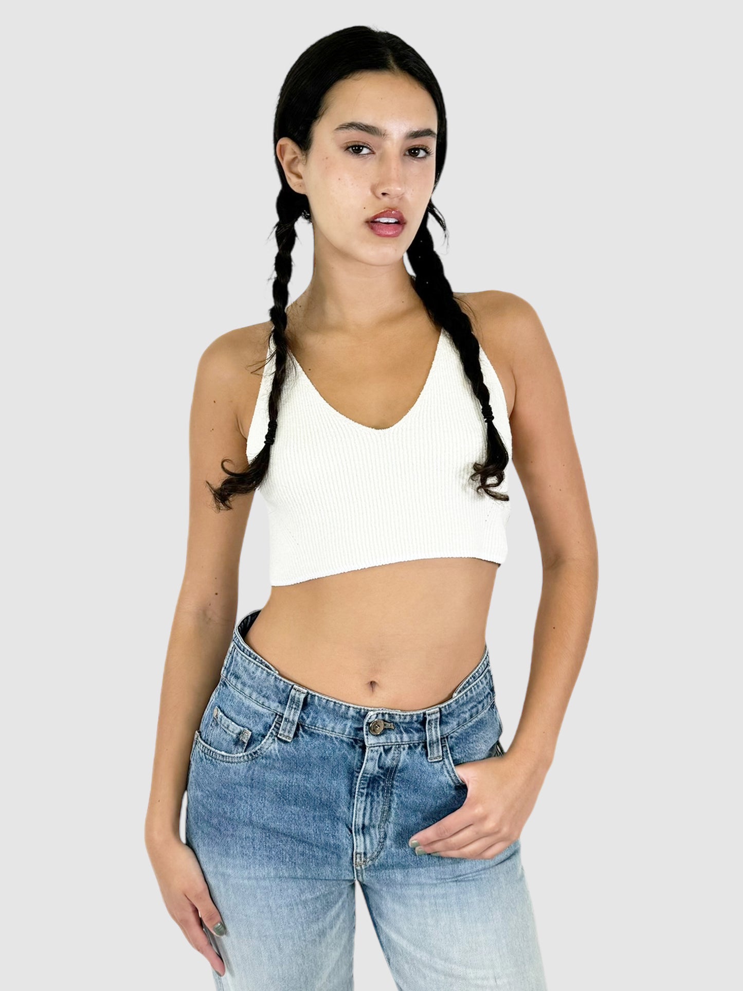 Soleil Rib Crop Top - Size L