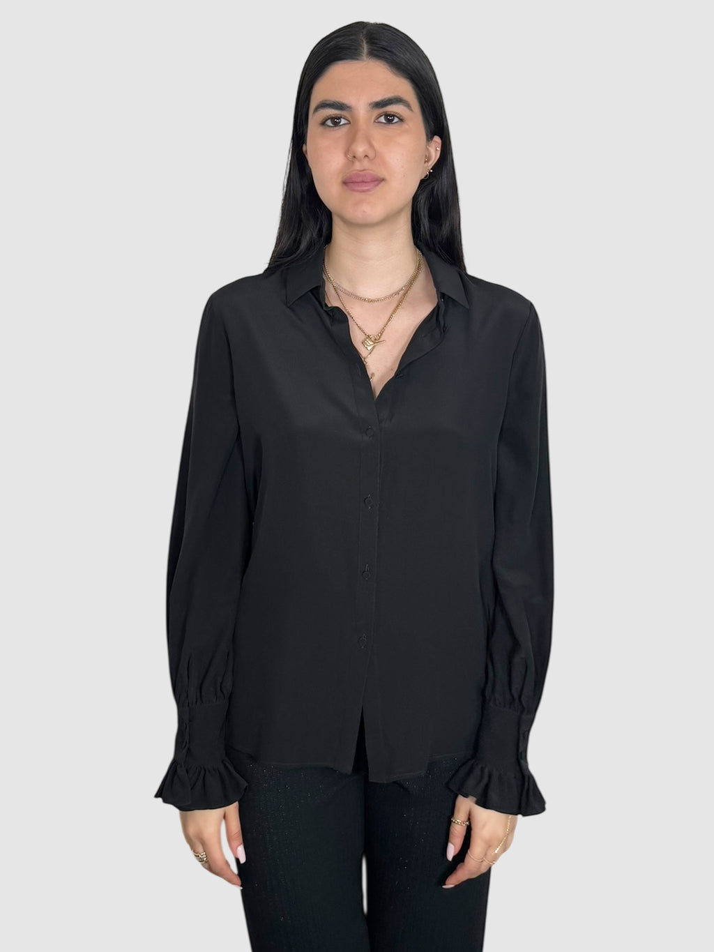 Silk Button-Up Top