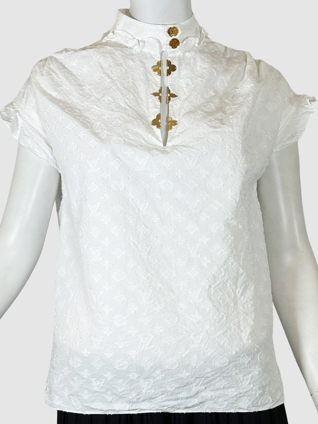 Monogram Frill Blouse - Size 34