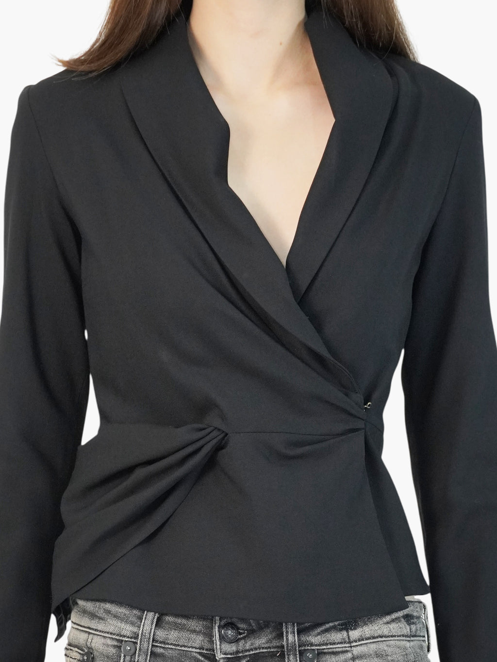 Pleated Wrap Blazer
