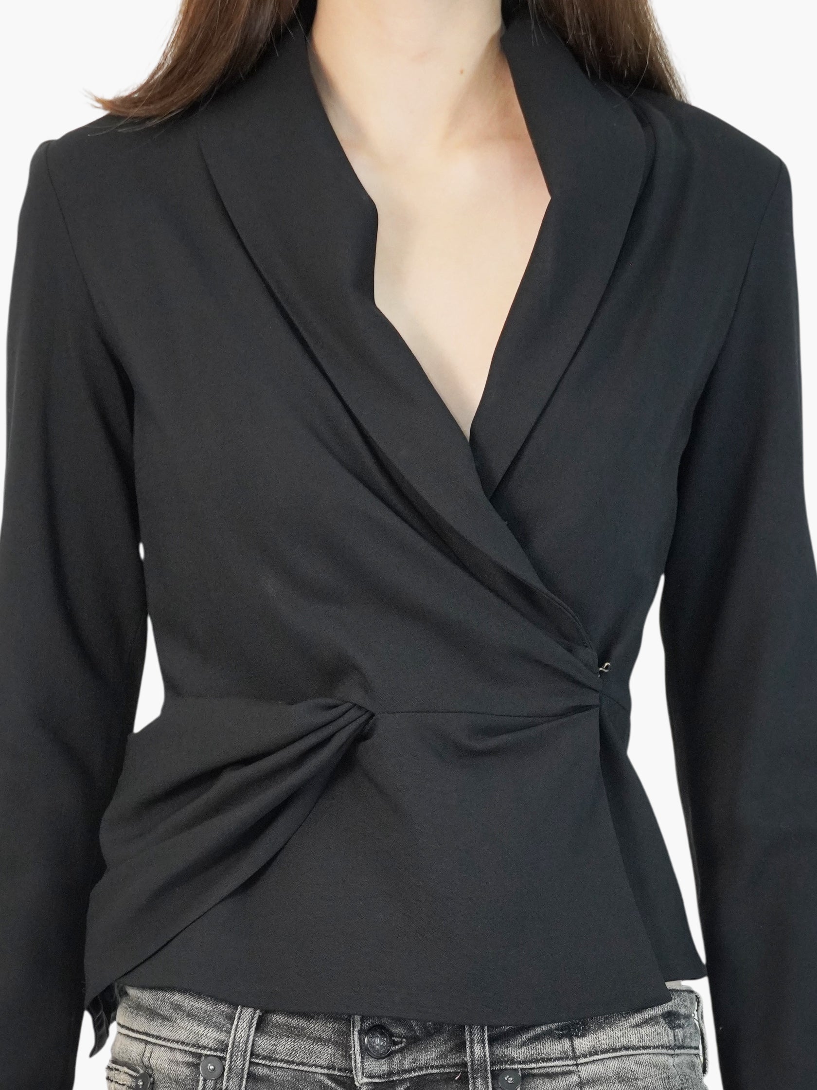 Pleated Wrap Blazer