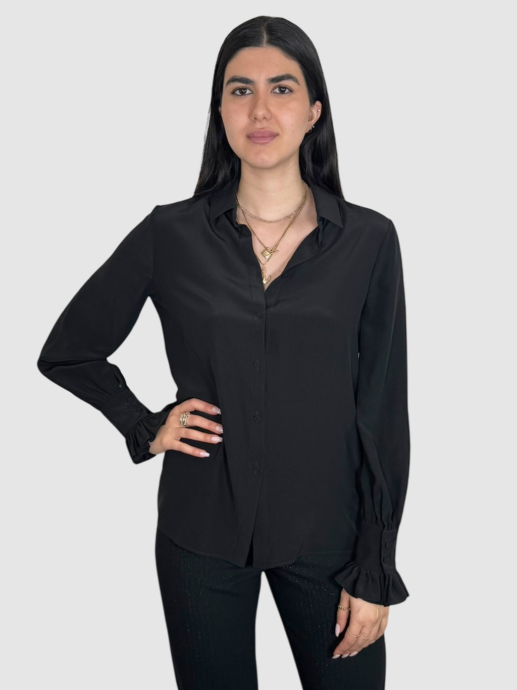 Silk Button-Up Top