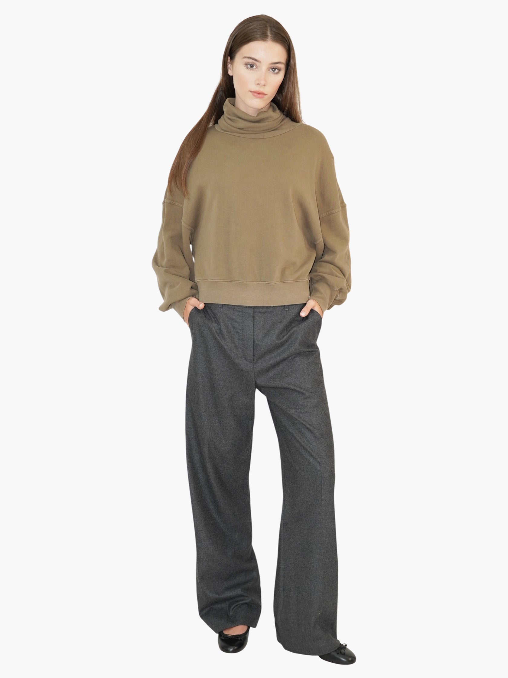 Balloon Sleeve Turtleneck Sweater