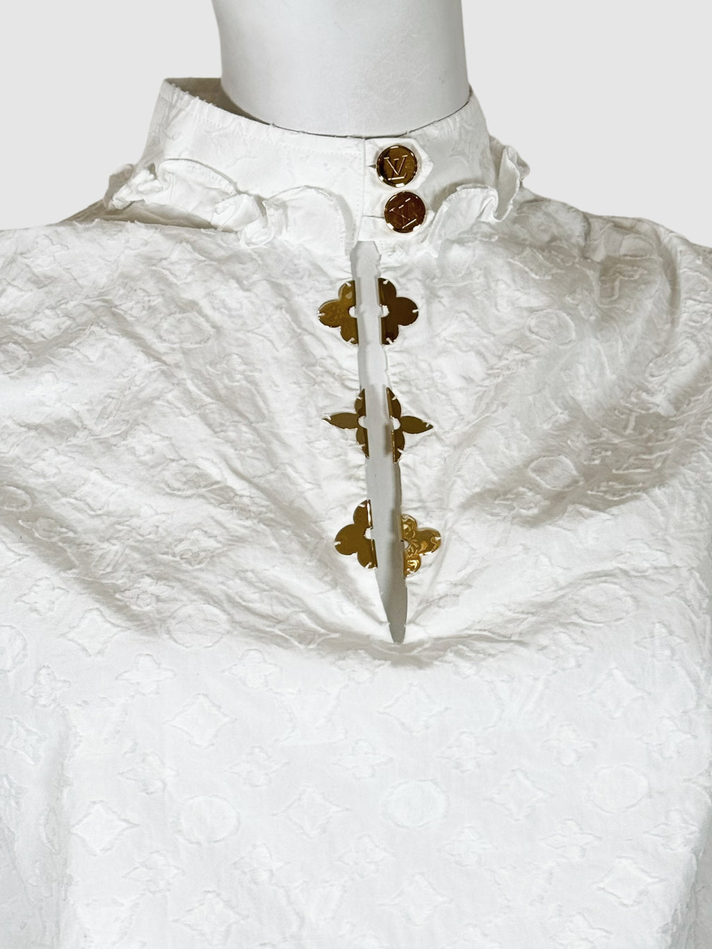 Monogram Frill Blouse - Size 34