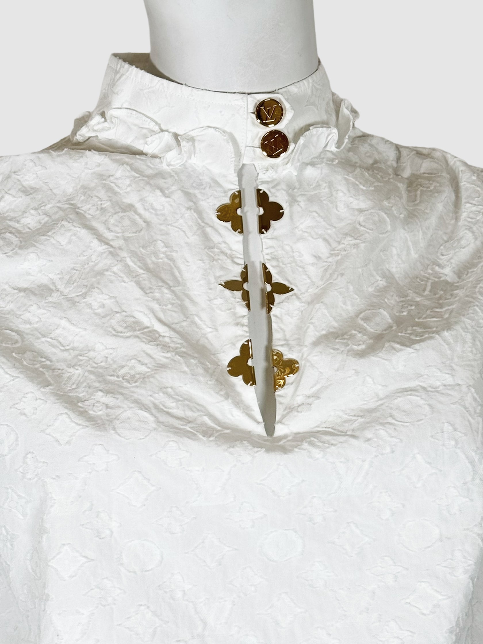 Monogram Frill Blouse - Size 34