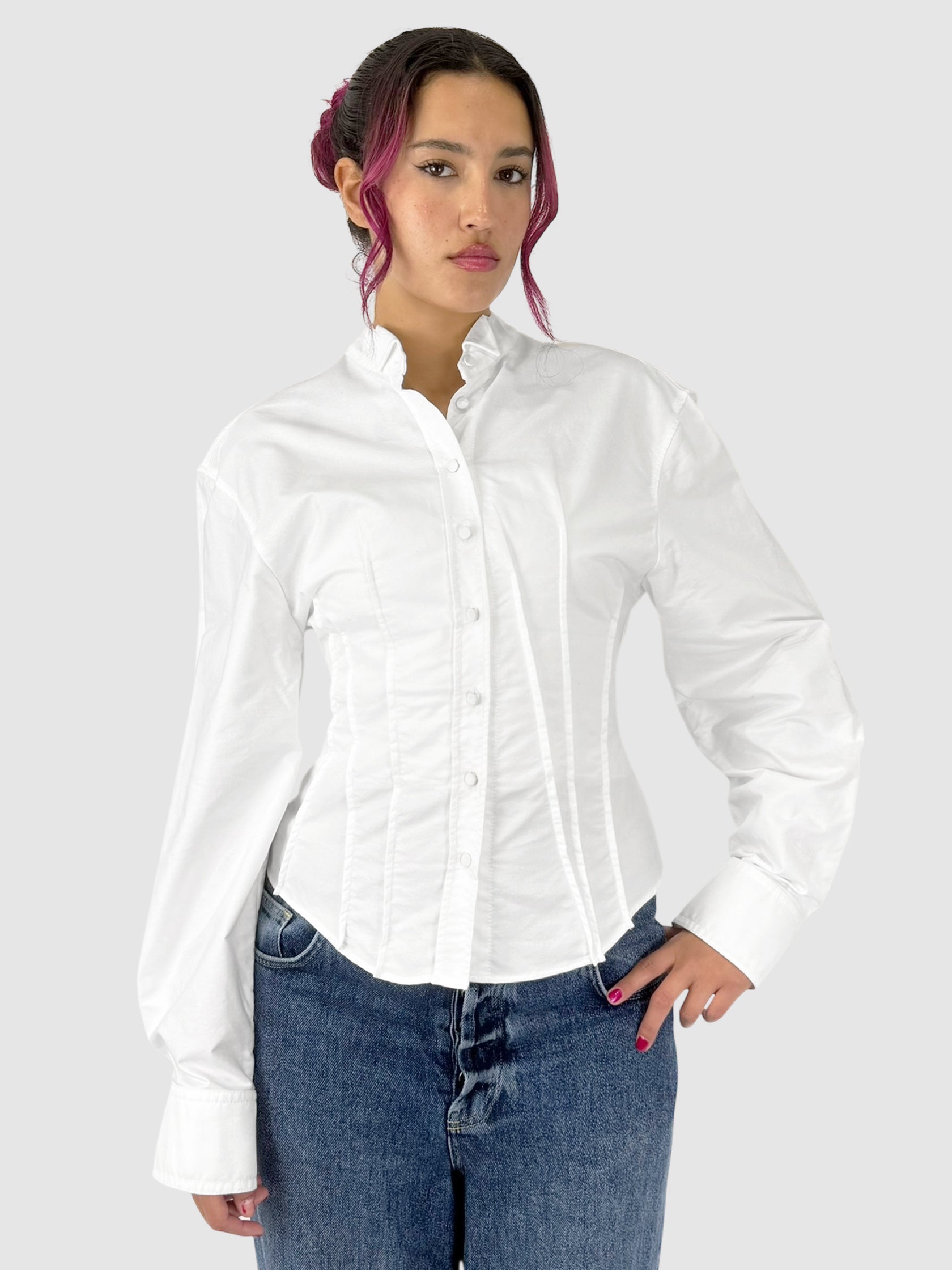 Darted Button-Up Top